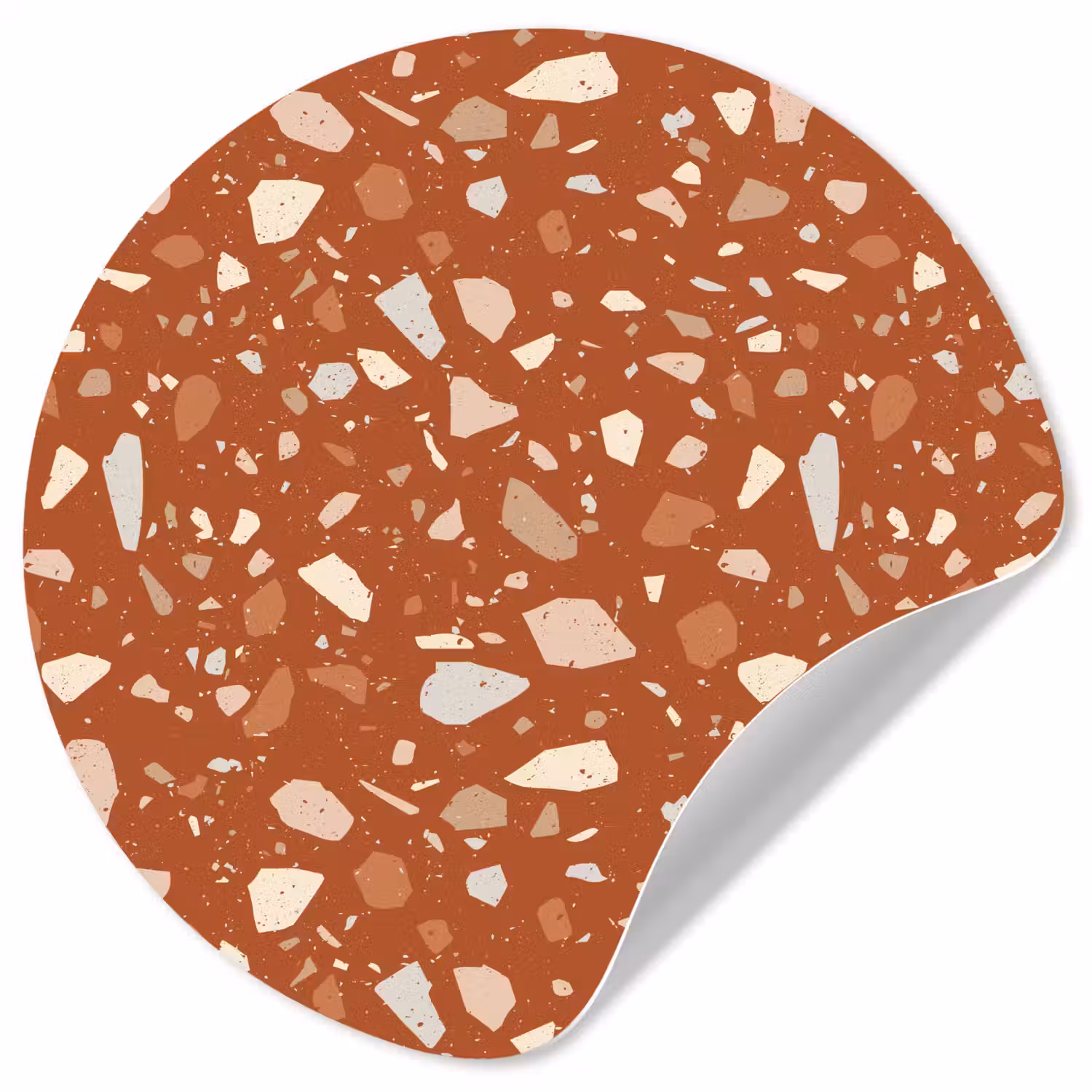 Terrazzo - Patroon - Klei Wandcirkel behangsticker klein 186 -3d
