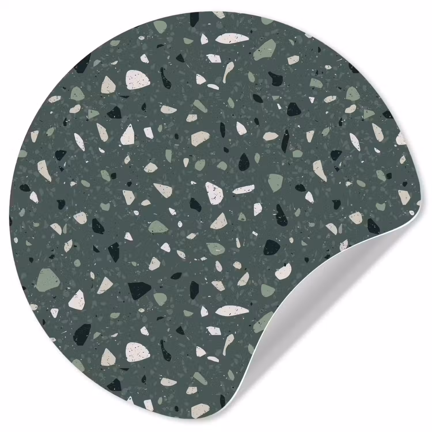 Terrazzo - Patroon - Kleurrijk - Groen Wandcirkel behangsticker klein 186 -3d