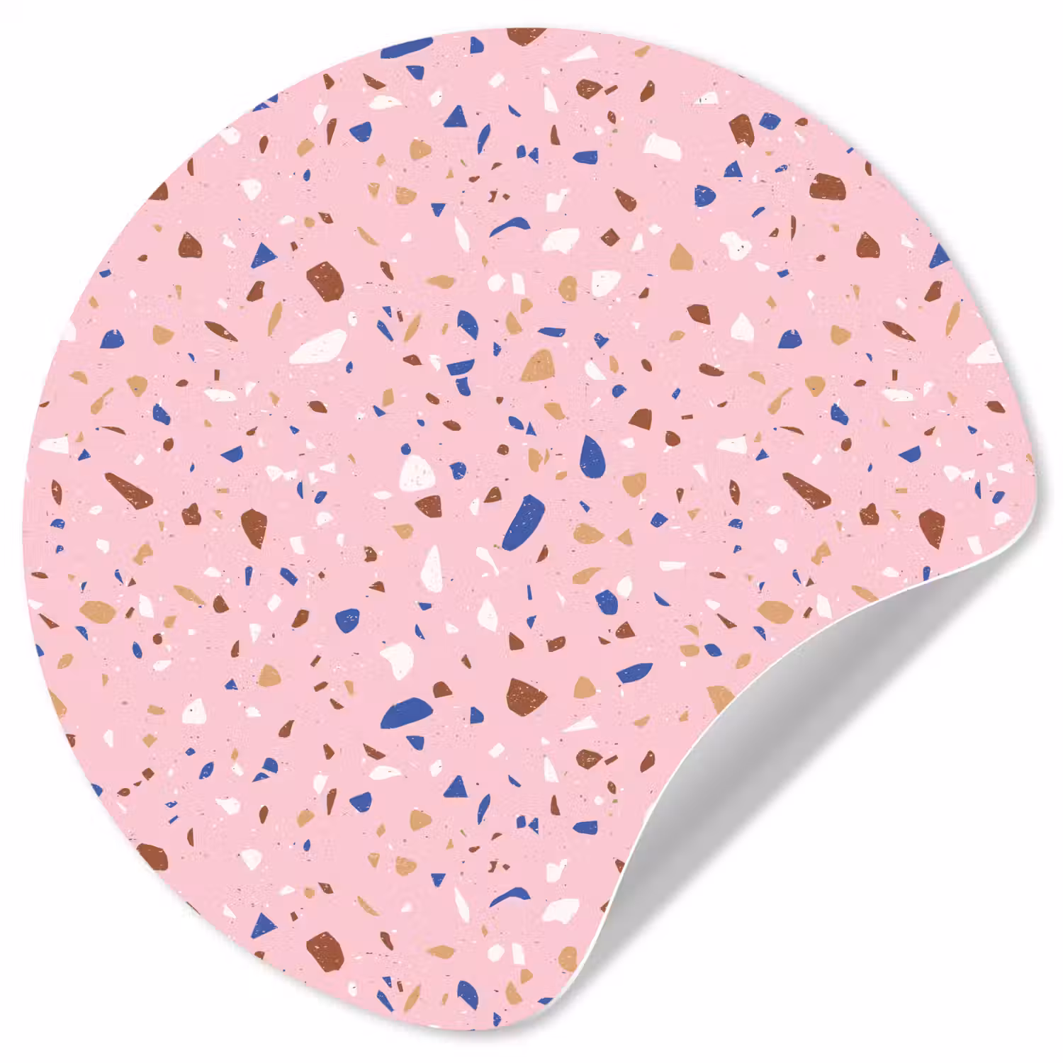 Terrazzo - Patroon - Kleurrijk - Roze Wandcirkel behangsticker klein 186 -3d
