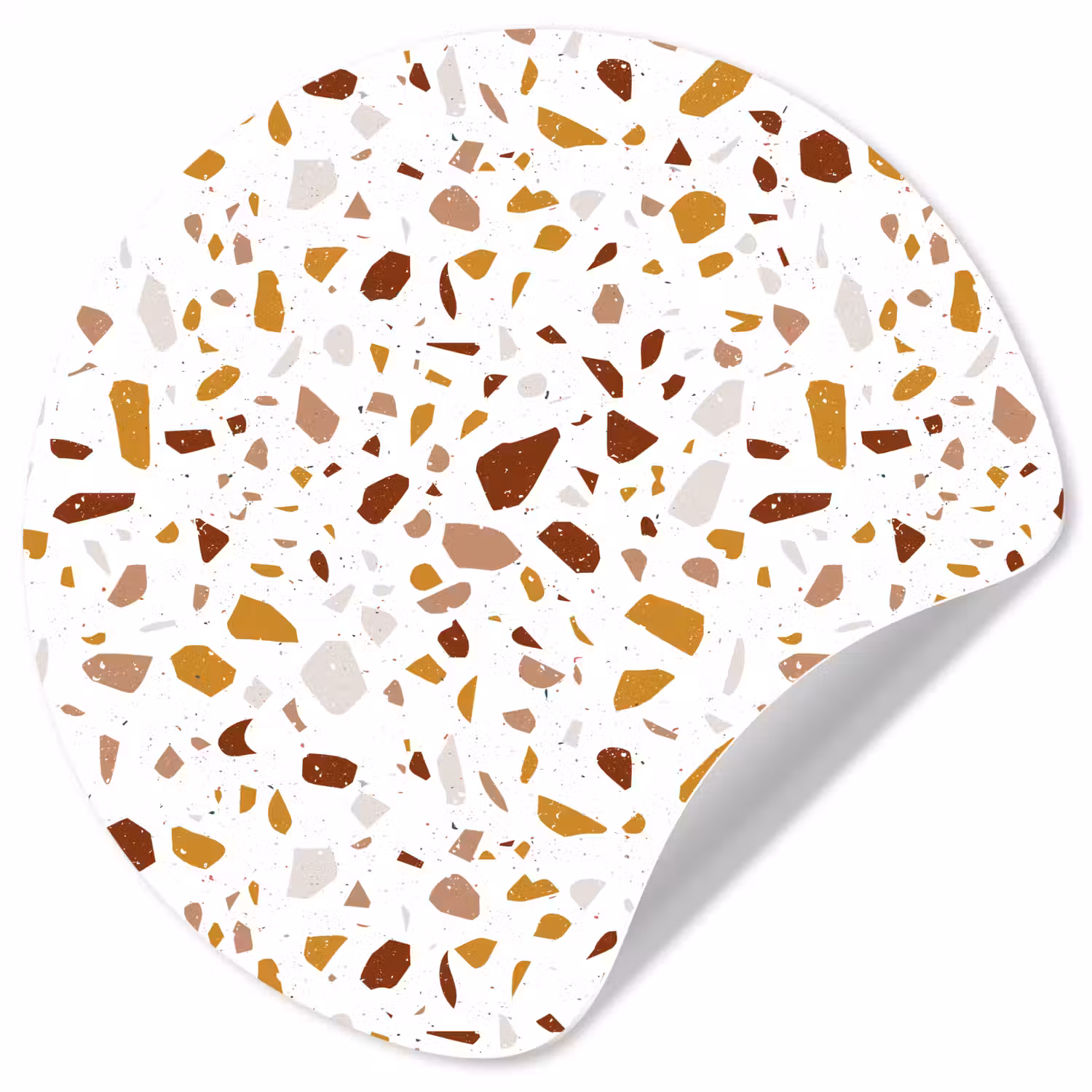 Terrazzo - Patroon - Wit - Urban Wandcirkel behangsticker klein 186 -3d