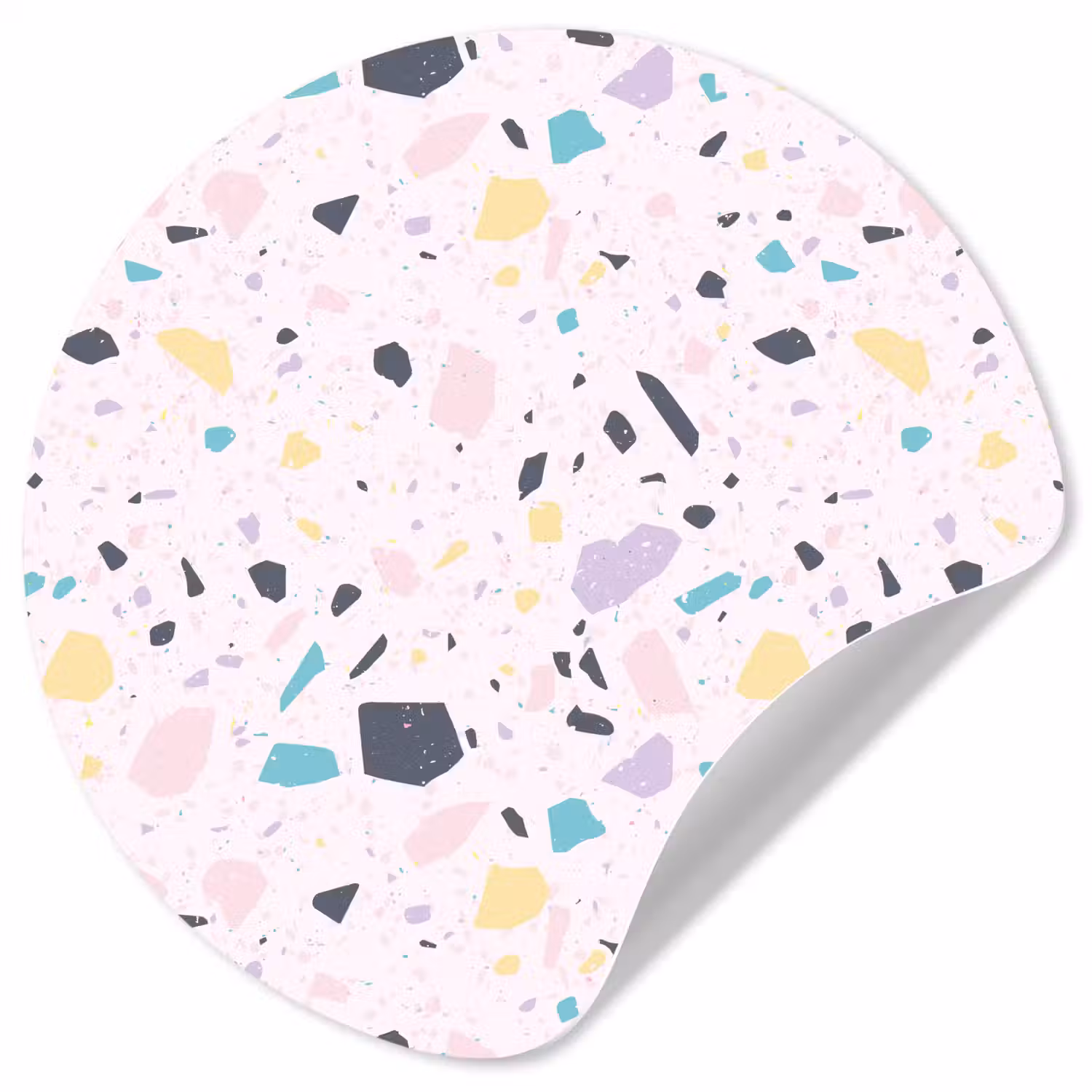 Terrazzo - Patroon - Zacht - Snoep Wandcirkel behangsticker klein 186 -3d