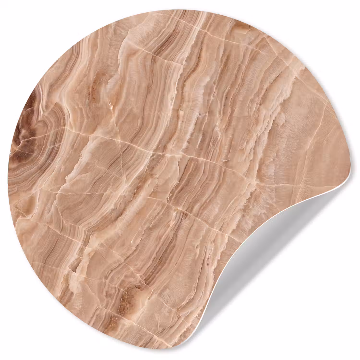 Textuur - Golvend - Abstract - Warm - Bruin Wandcirkel behangsticker klein -3d