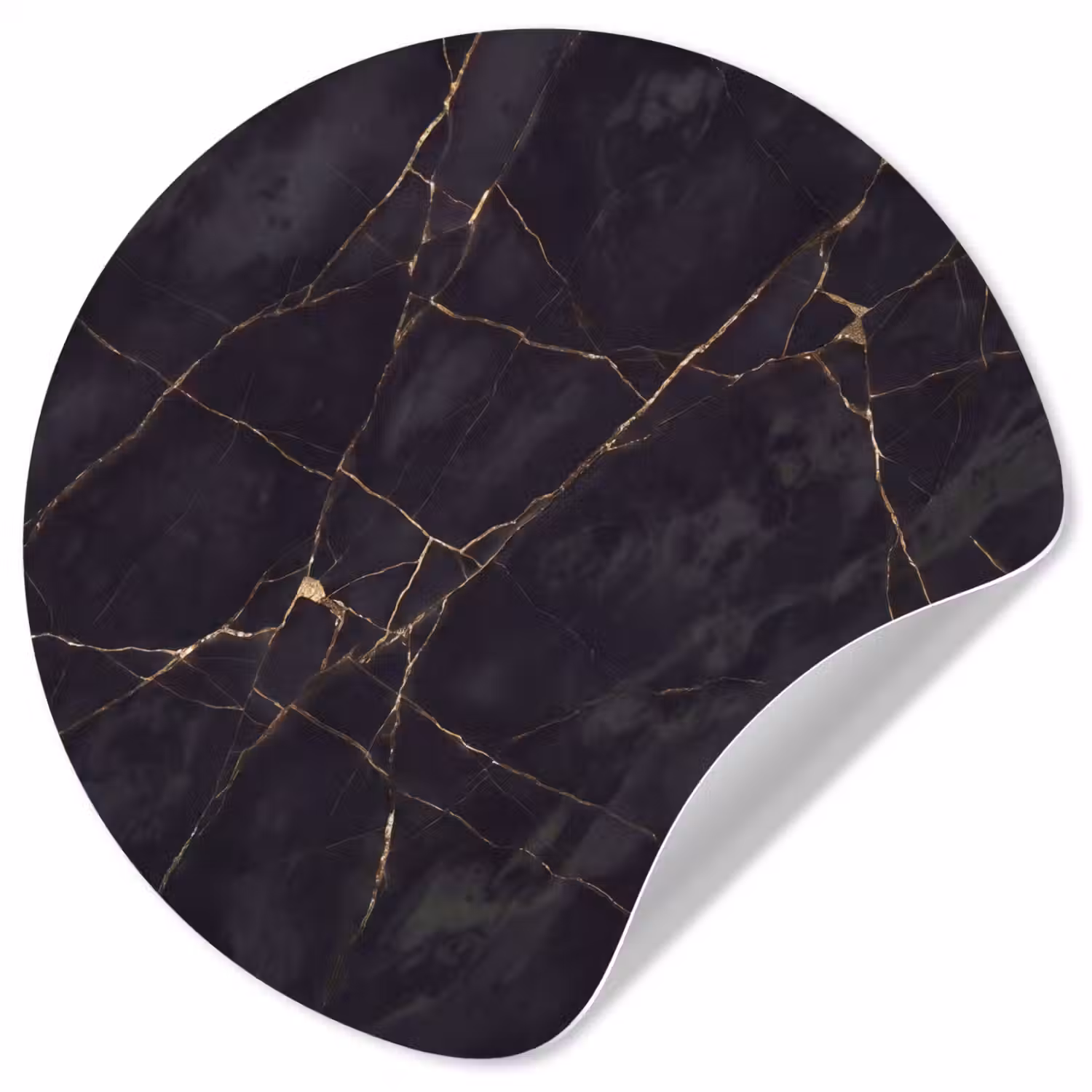 Textuur - Gouden lijnen - Abstract - Modern - Zwart Wandcirkel behangsticker klein -3d