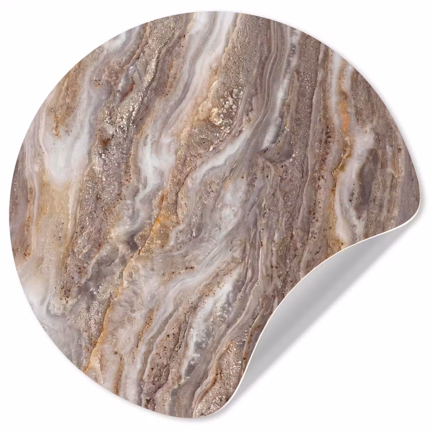 Textuur - Steen - Abstract - Beige Wandcirkel behangsticker klein -3d