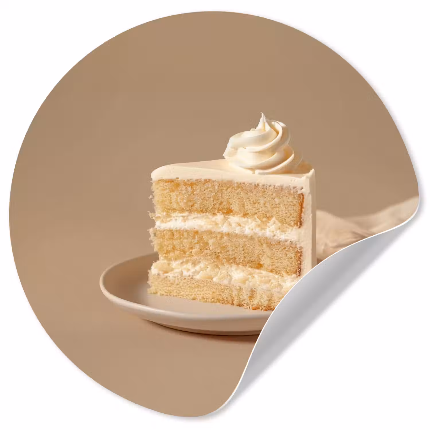 Vanilletaart - Cake - Romig Wandcirkel behangsticker klein -3d