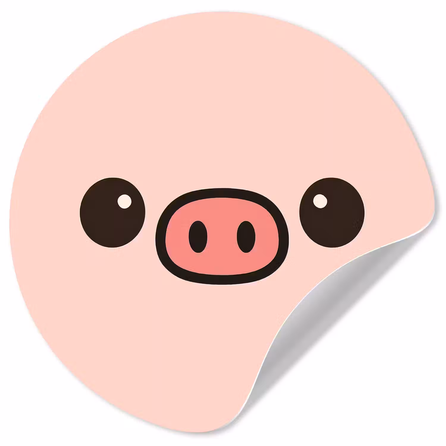 Varken - Roze - Minimalistisch Wandcirkel behangsticker klein -3d
