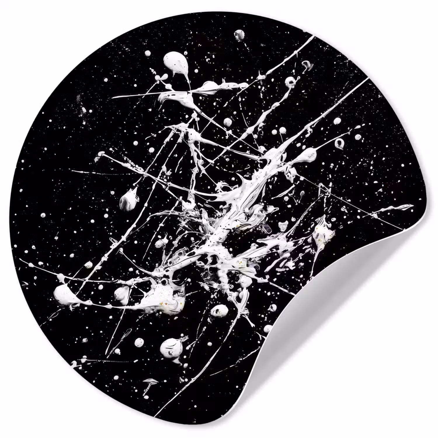 Verfspatten - Wit - Abstract - Explosie Wandcirkel behangsticker klein -3d