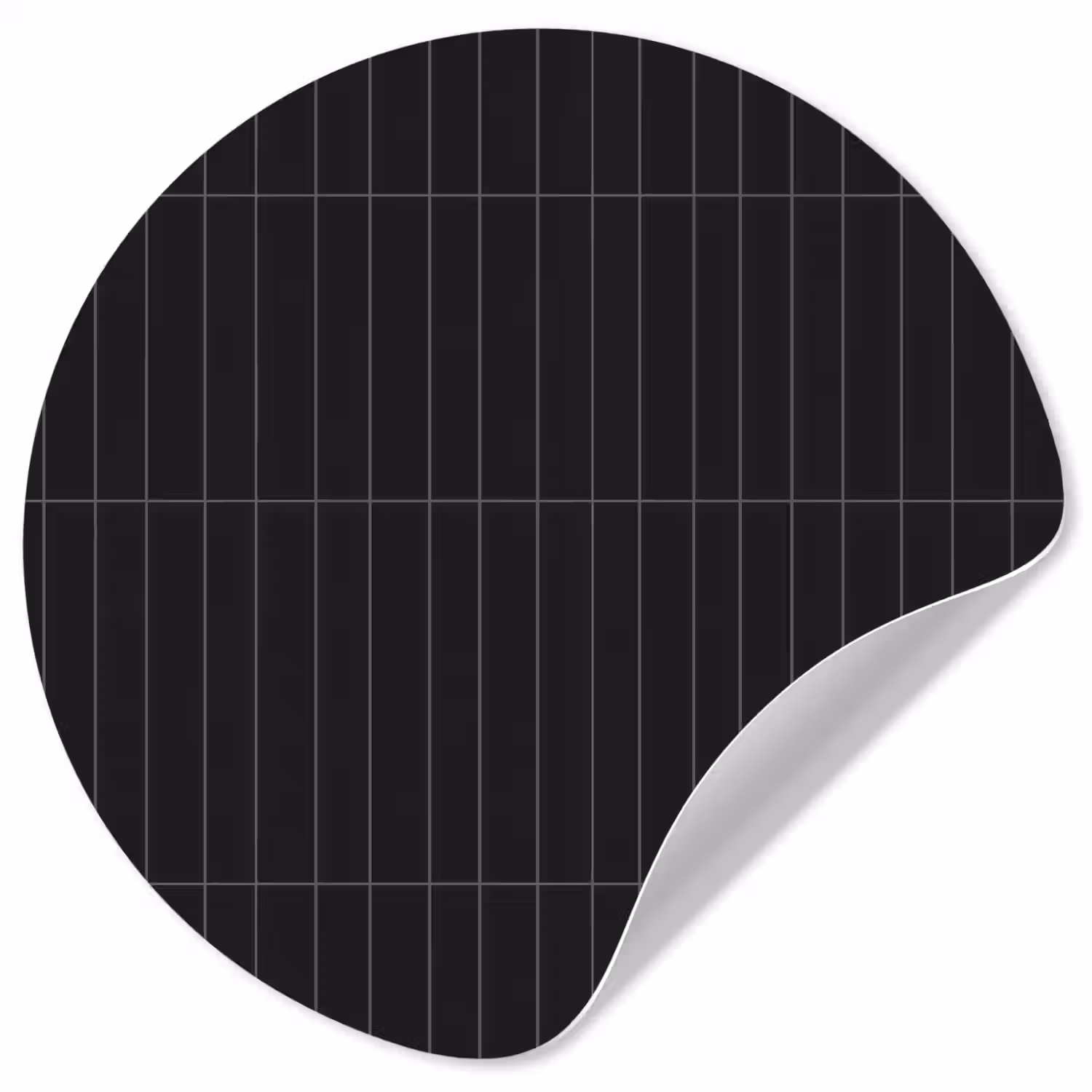 Verticaal - Wandtegel - Mat - Zwart Wandcirkel behangsticker klein 186 -3d
