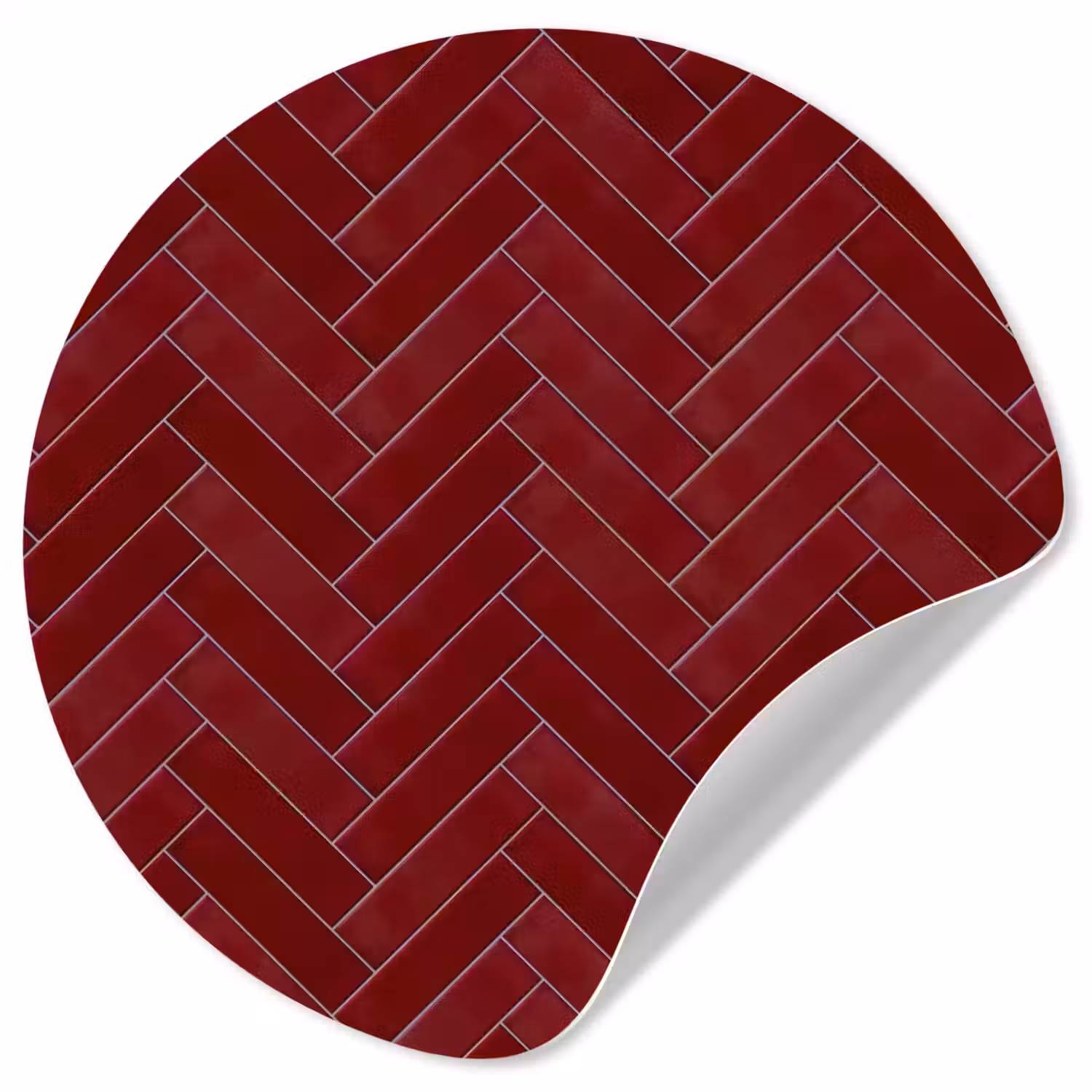 Visgraat - Wandtegel - Bordeaux - Rood Wandcirkel behangsticker klein 186 -3d