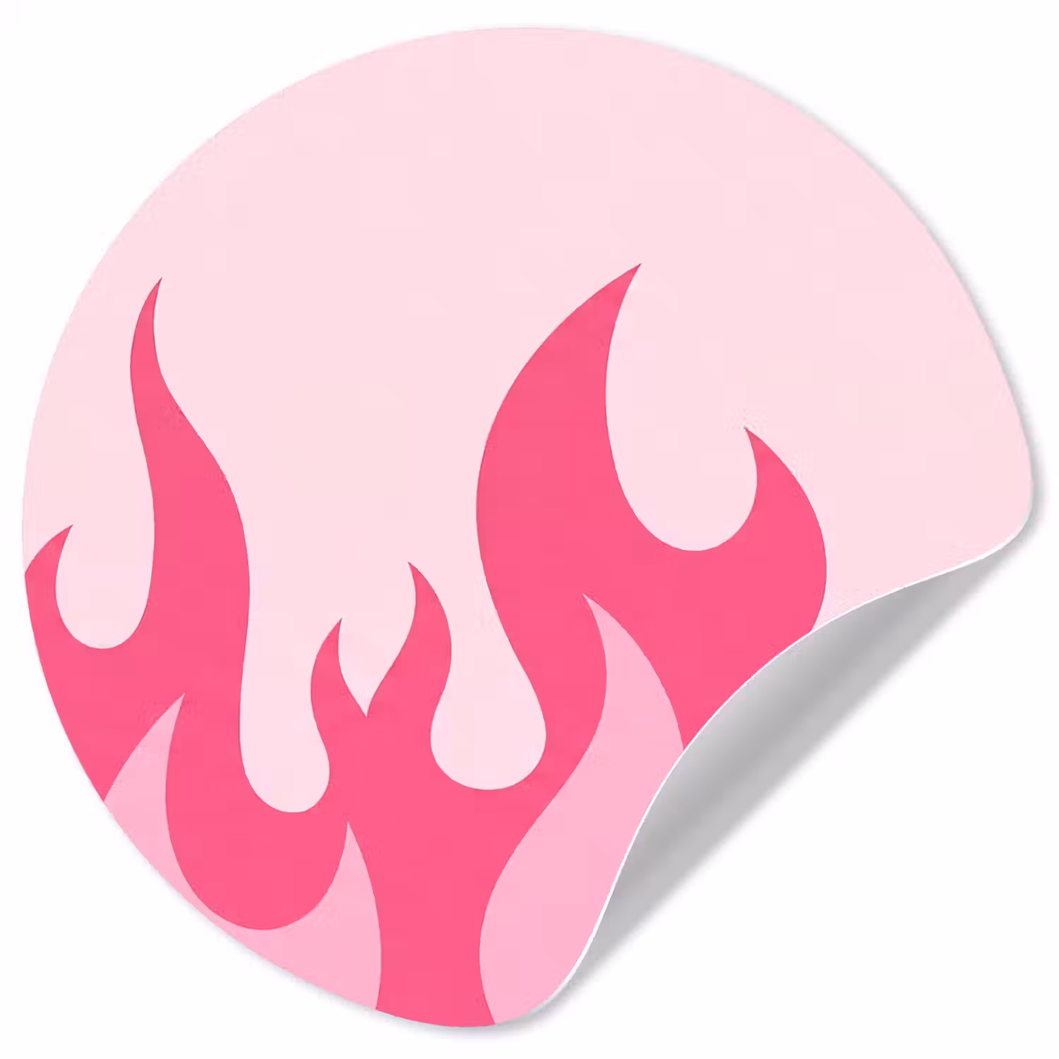 Vlammen - Patroon - Abstract - Modern - Roze Wandcirkel behangsticker klein -3d