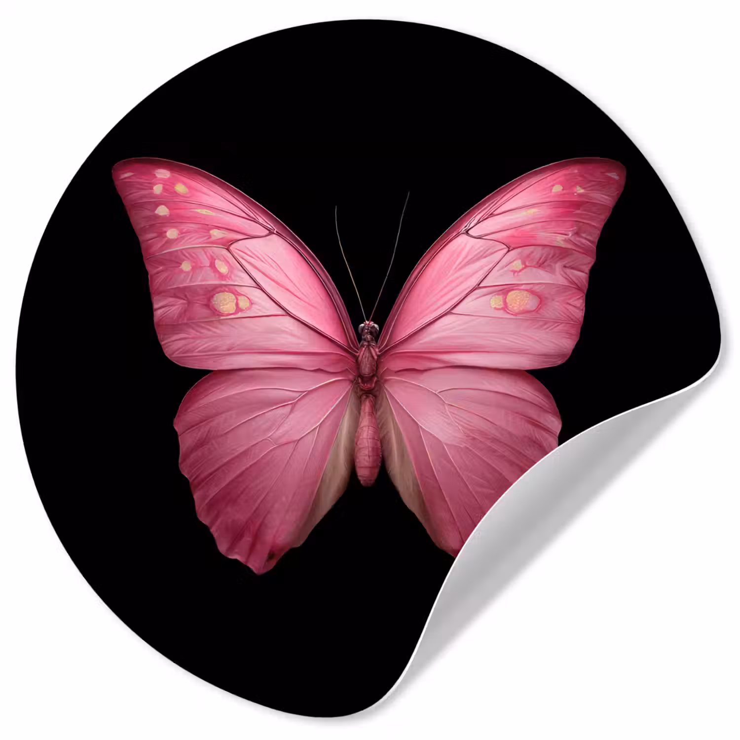 Vlinder - roze - Elegant Wandcirkel behangsticker klein -3d
