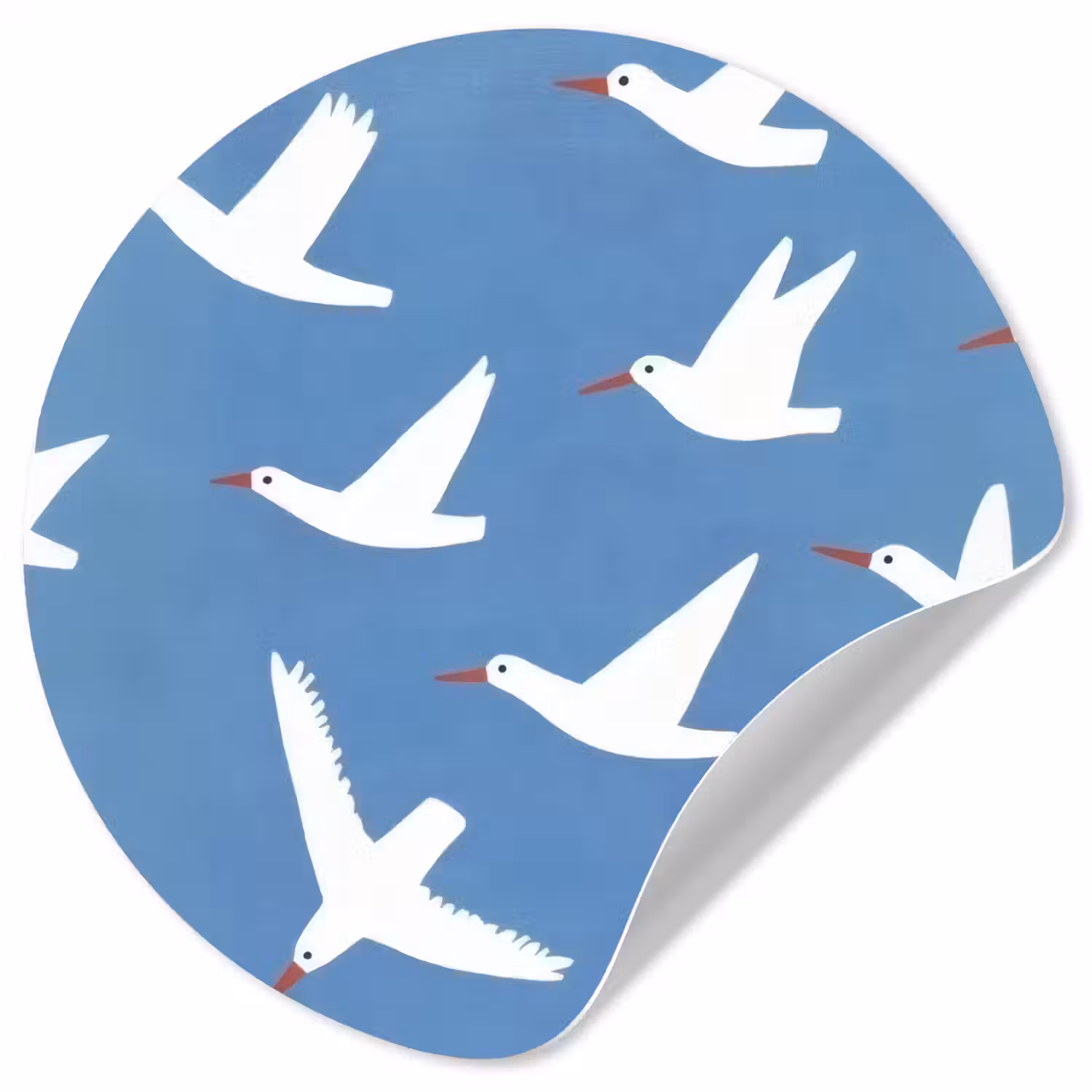 Vogels - Wit - Patroon Wandcirkel behangsticker klein -3d