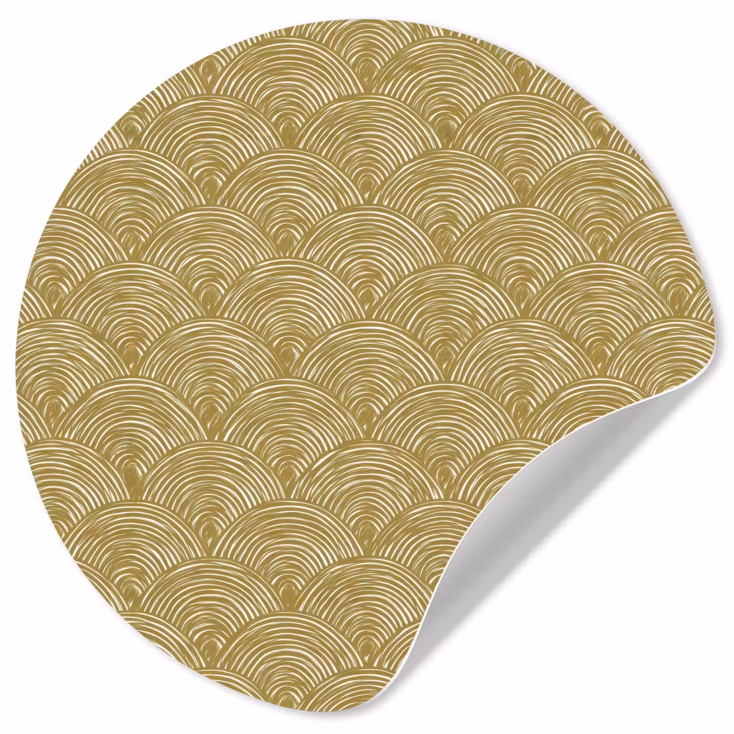 Waaier - Geometrisch - Groen Wandcirkel behangsticker klein 186 -3d