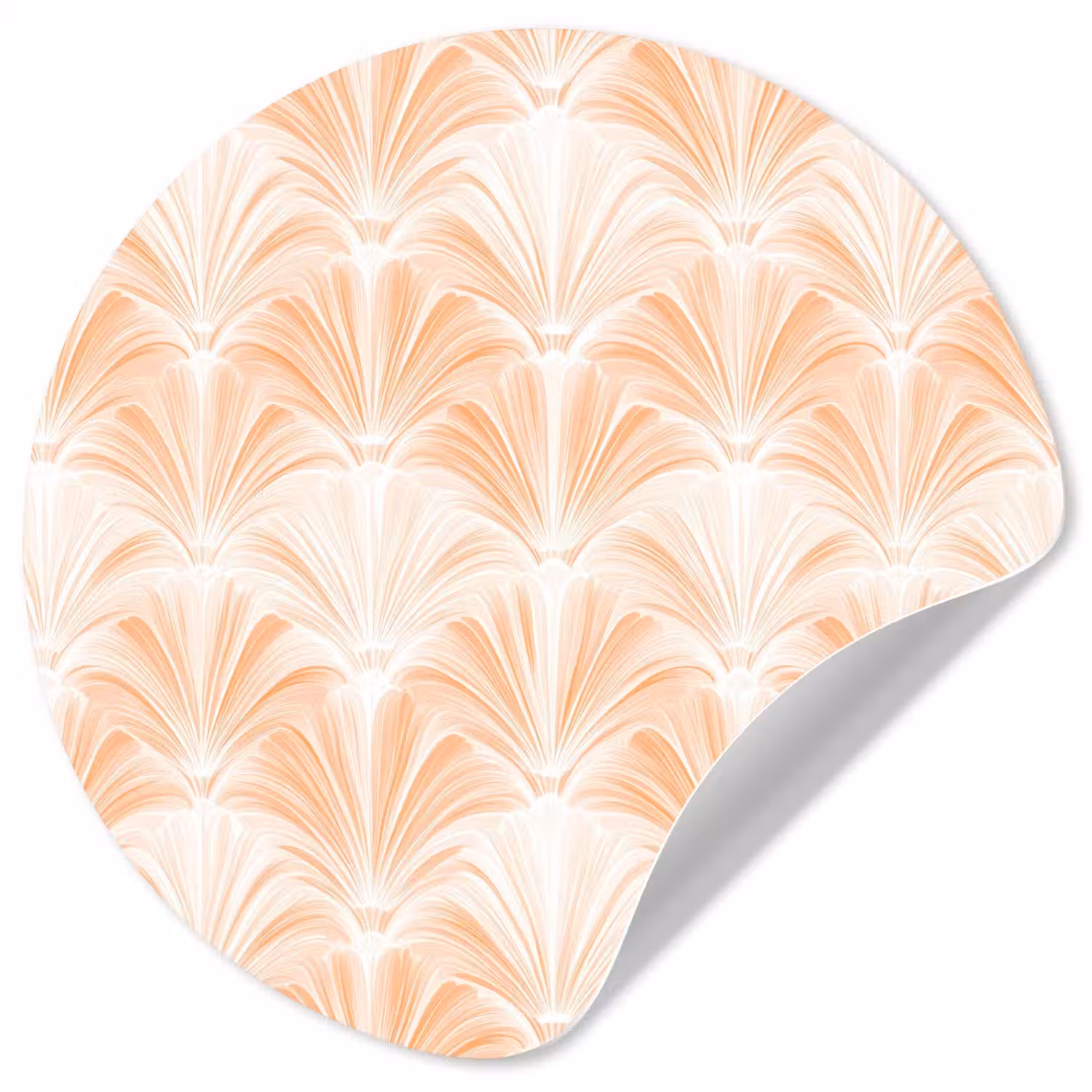 Waaier - Patroon - Perzik Wandcirkel behangsticker klein 186 -3d