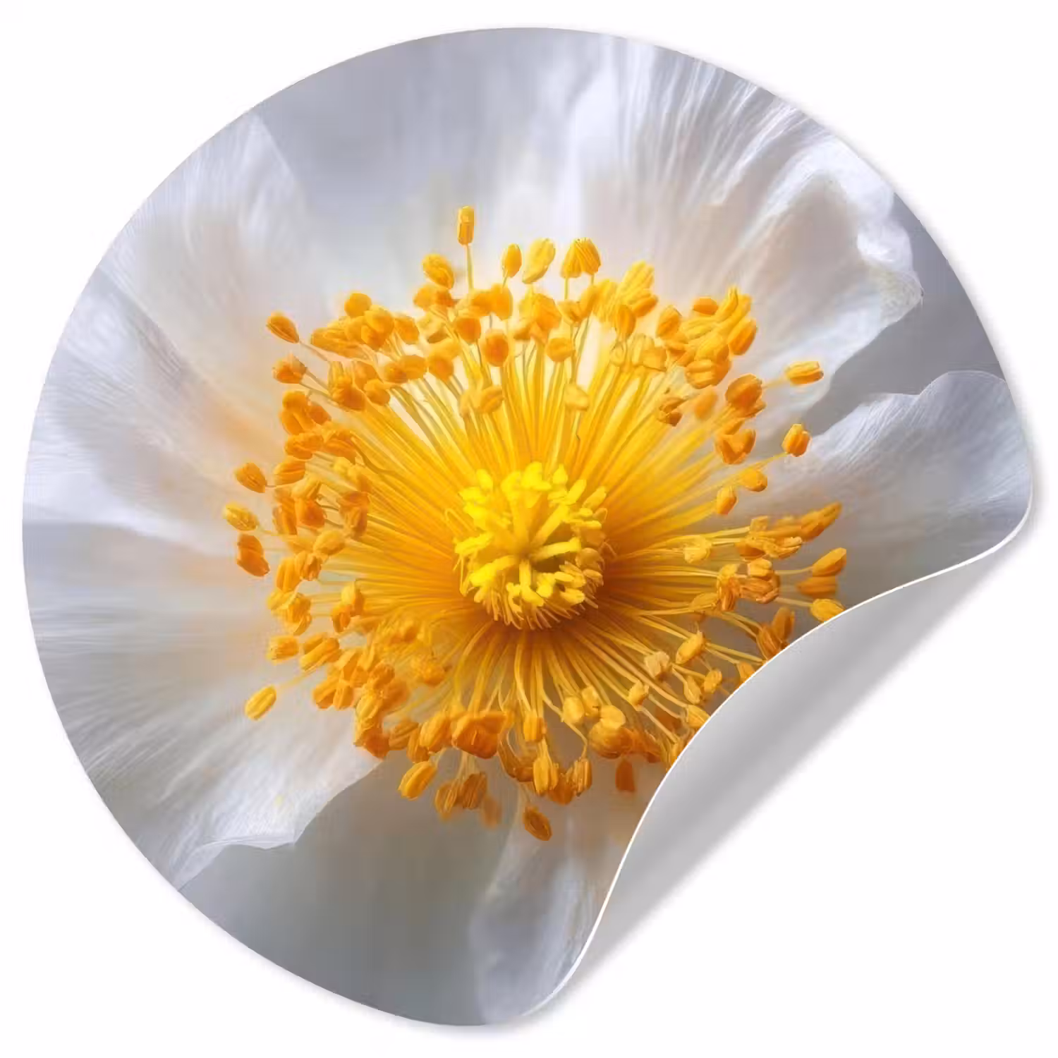 Wit - Bloem - Elegant Wandcirkel behangsticker klein -3d