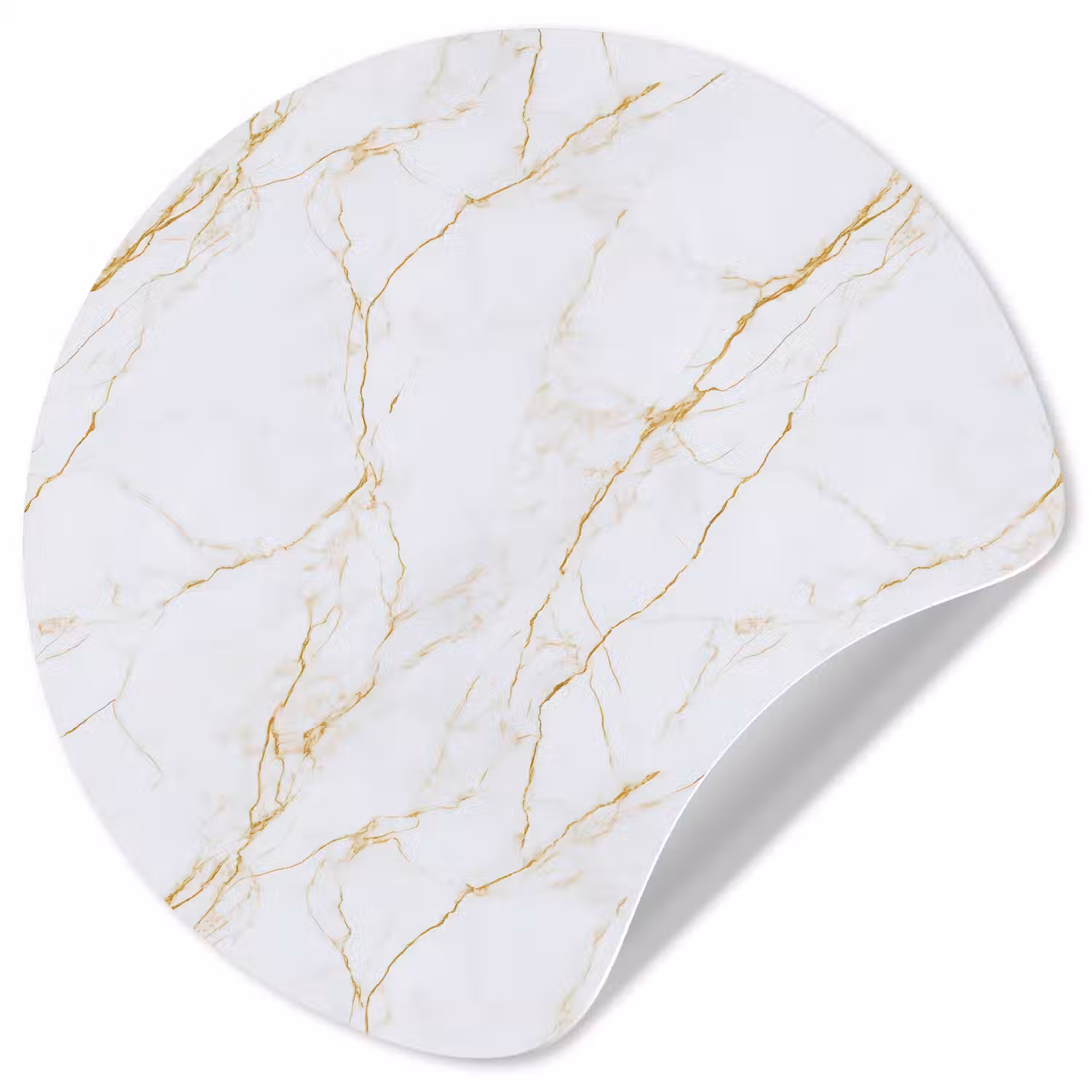 Wit - Marmer - Goud - Luxueus Wandcirkel behangsticker klein 186 -3d