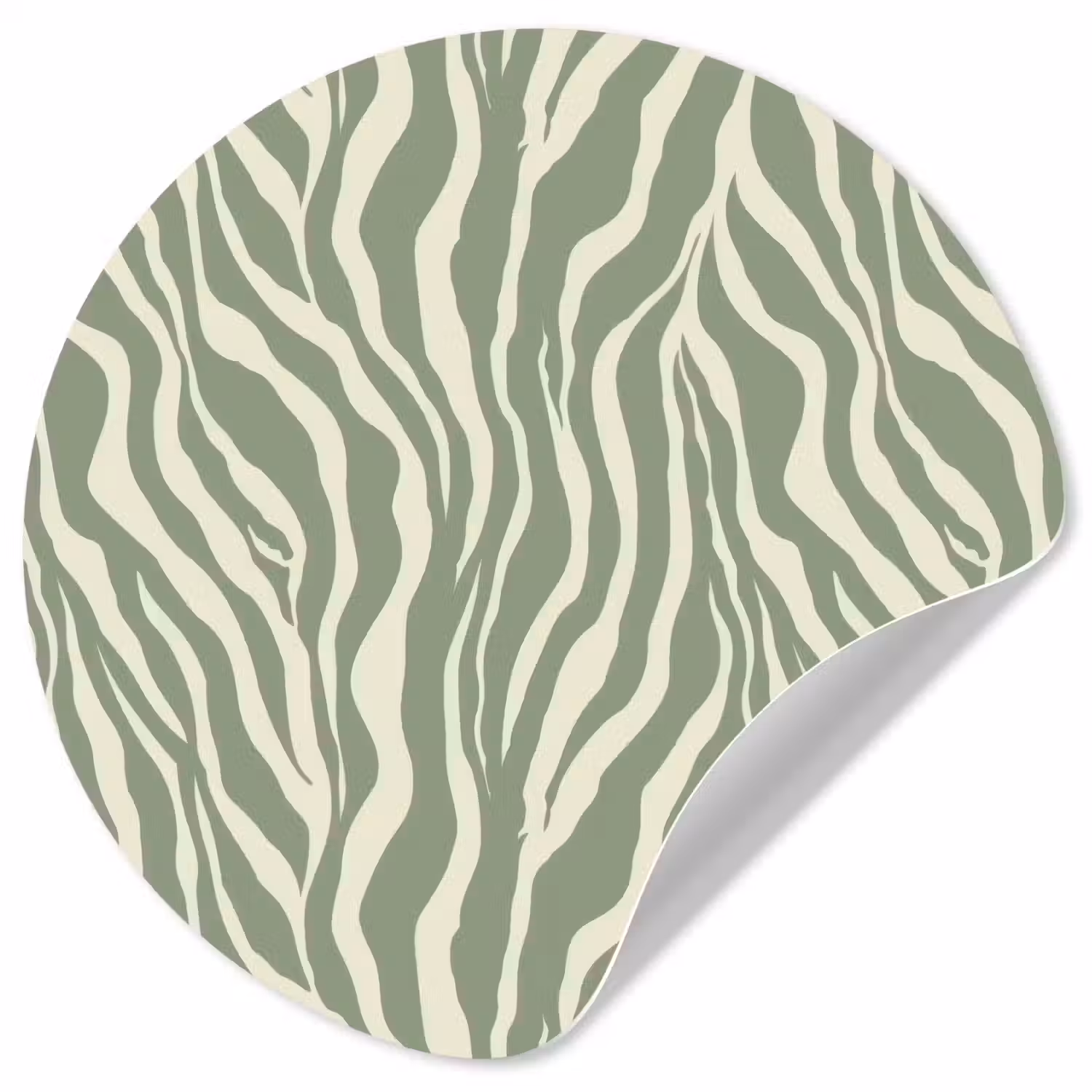 Zebra - Motief - Groen Wandcirkel behangsticker klein 186 -3d