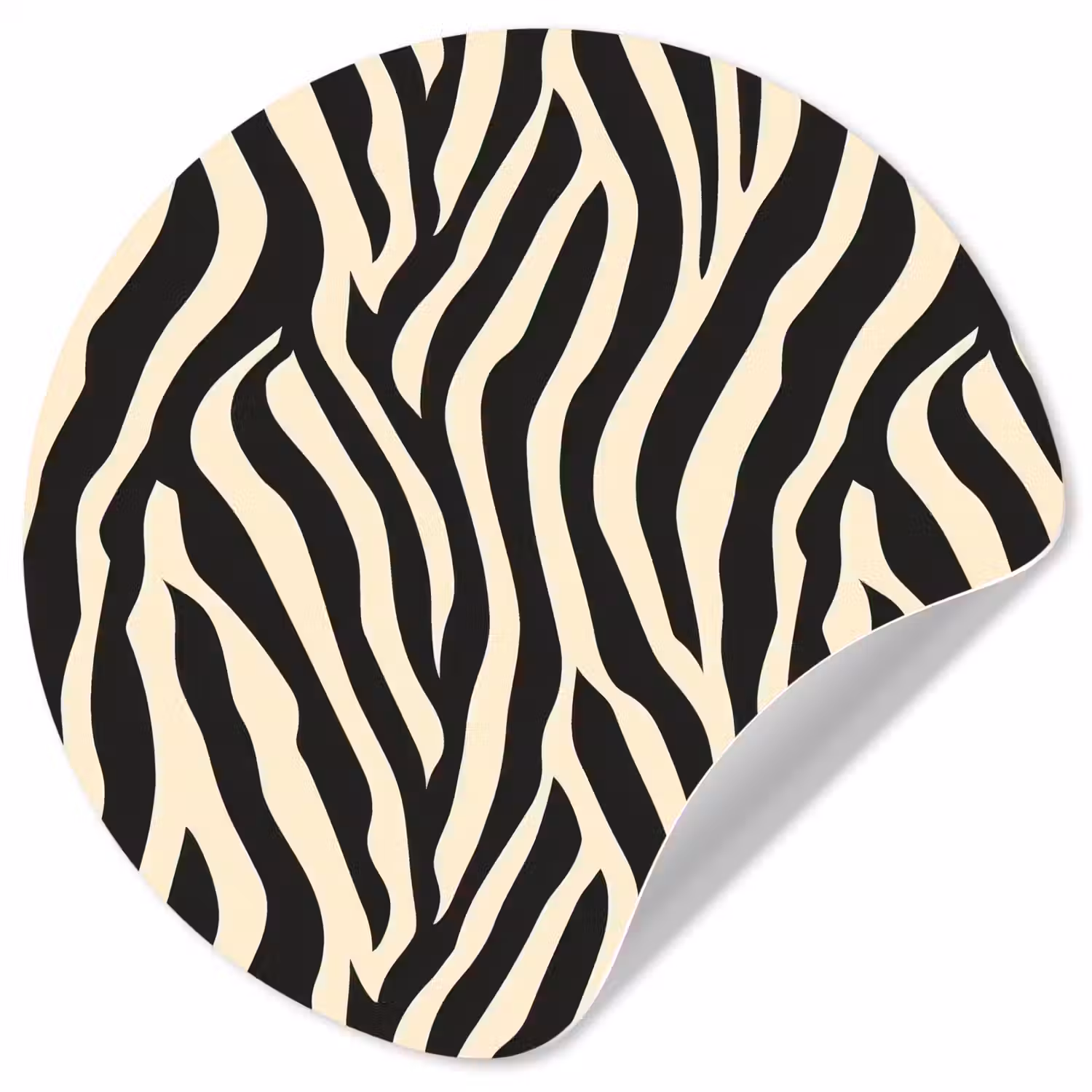 Zebra - Print - Klassiek - Zwart Wandcirkel behangsticker klein 186 -3d