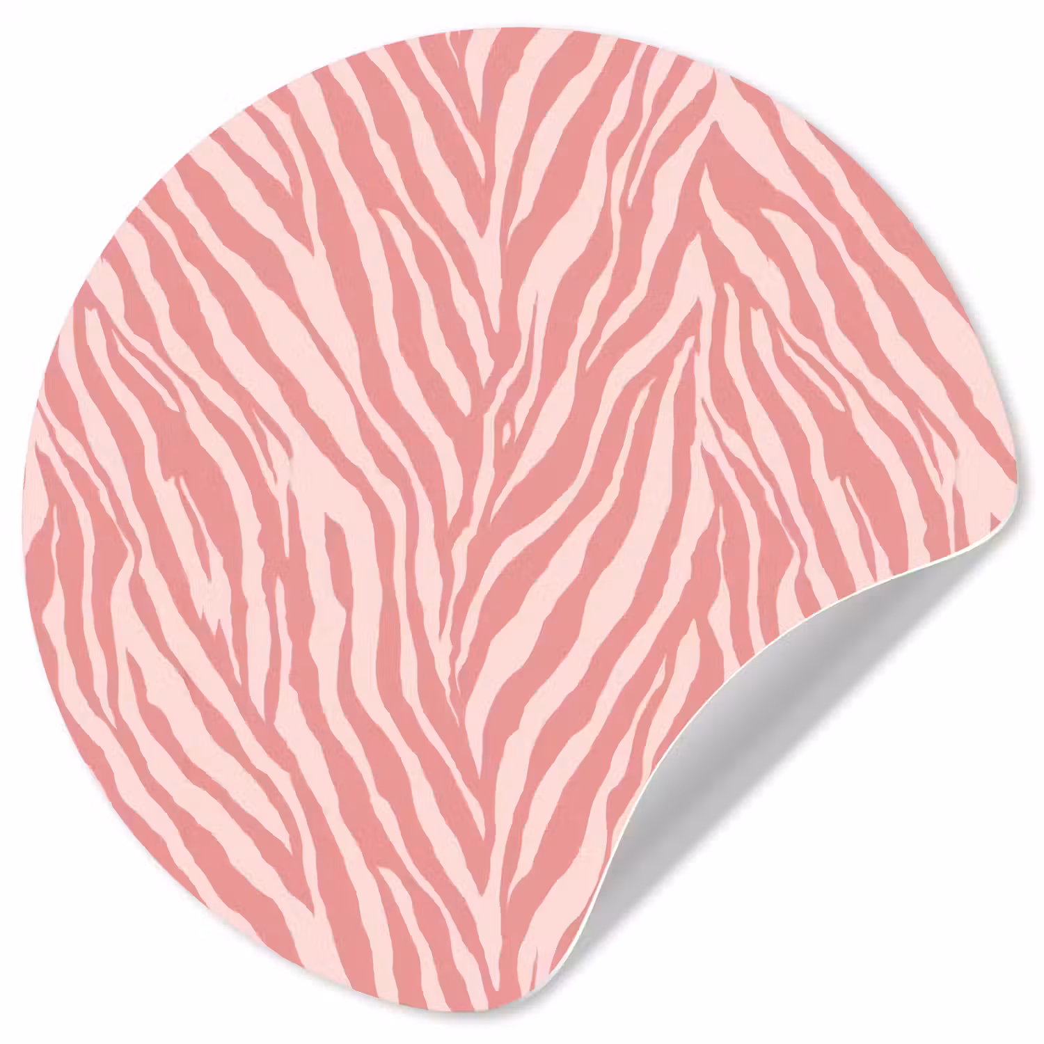 Zebra - Print - Roze Wandcirkel behangsticker klein 186 -3d