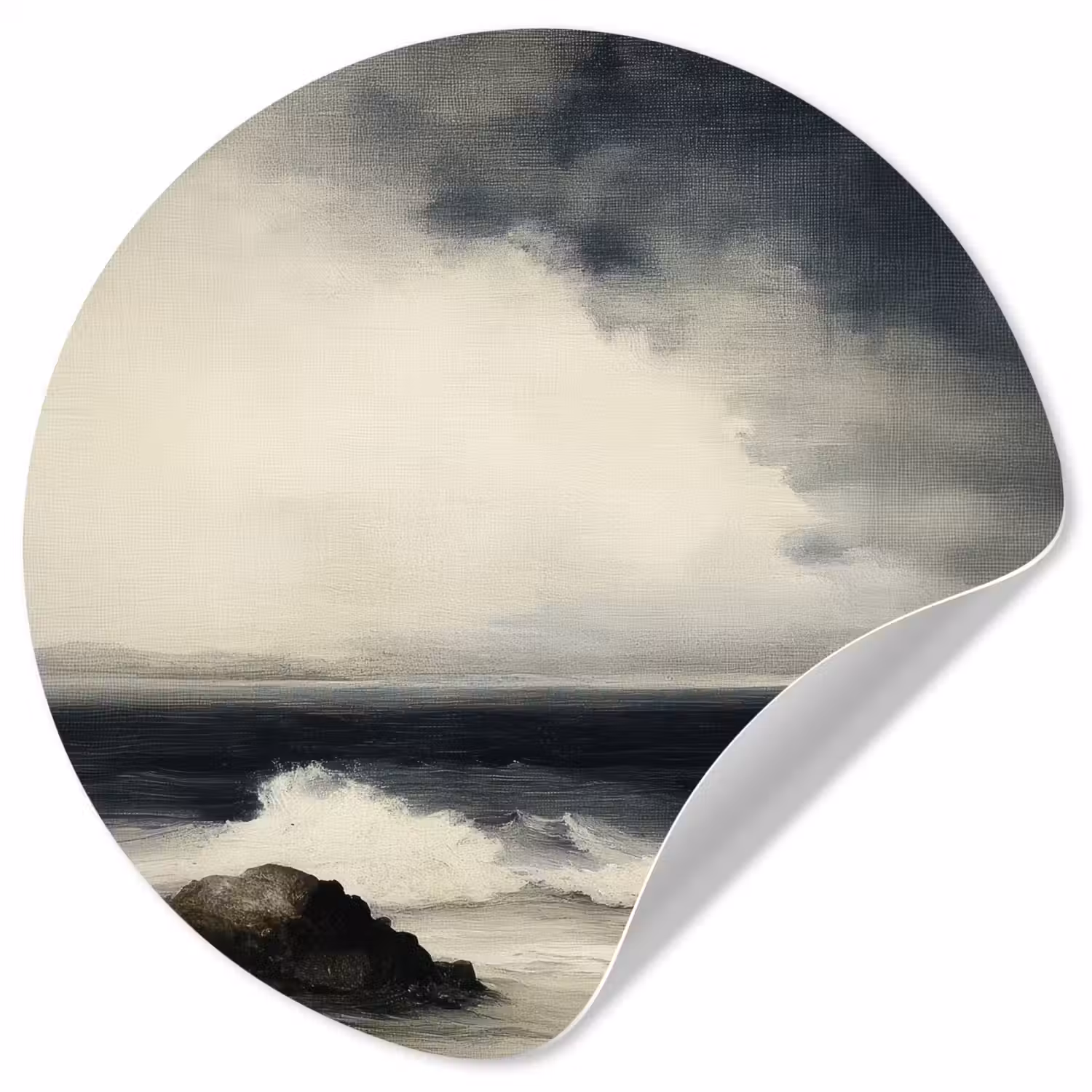 Zee - Rotsen - Storm Wandcirkel behangsticker klein -3d