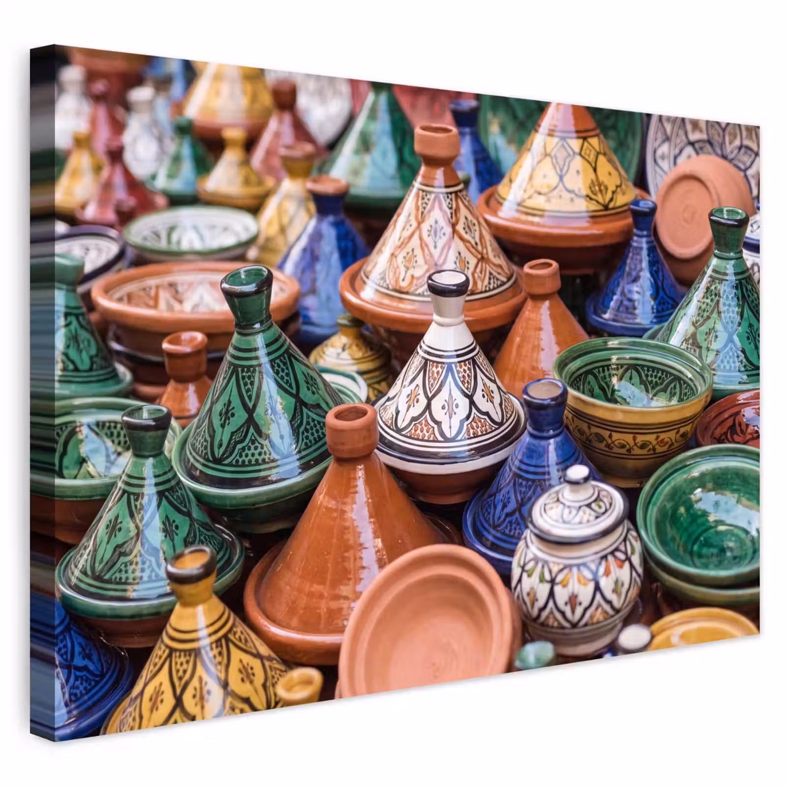 Buiten canvas - Aardewerk - Kleurrijk - Patroon - Aardewerk - Kleurrijk - Patroon Tuinposter op houten frame 2 cm dik klein