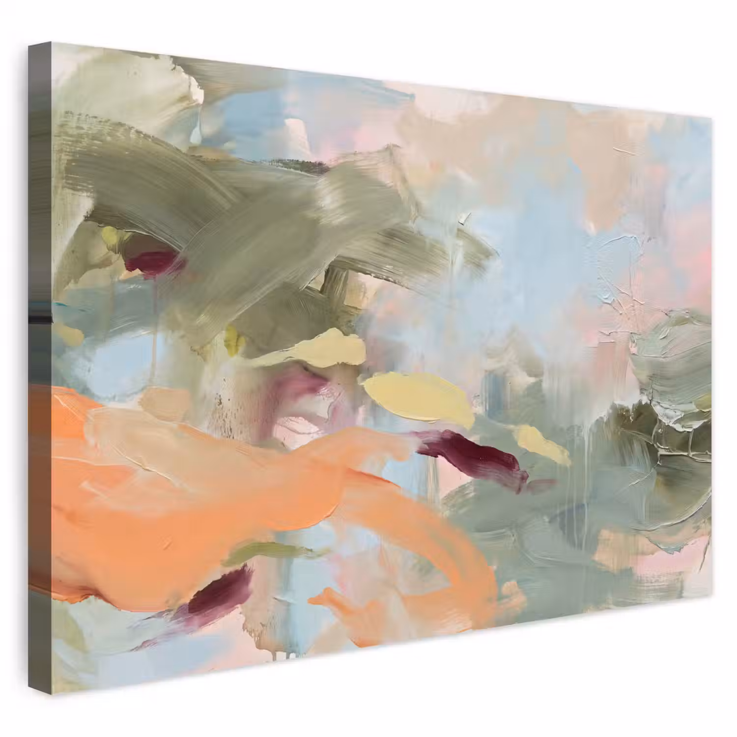 Abstract - Borstelstreken - Kunst - Modern - Pastel Tuinposter op houten frame 2 cm dik klein -3d