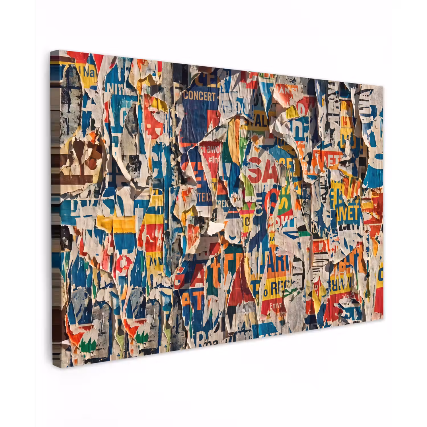 Abstract - Gelaagd papier - Urban - Modern - Kleurrijk Tuinposter op houten frame 2 cm dik klein -3d