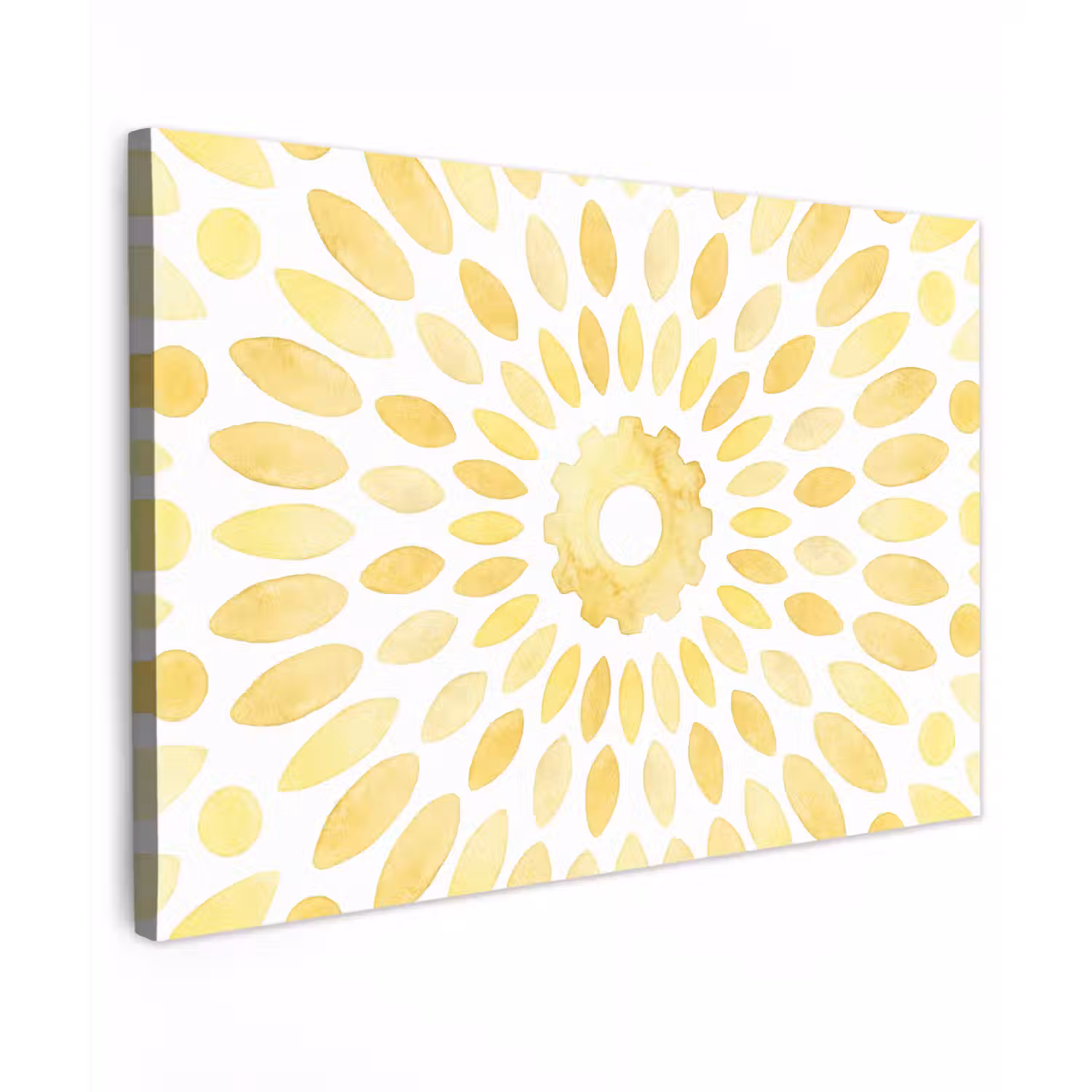 Abstract - Geometrisch - Stralend - Geel Tuinposter op houten frame 2 cm dik klein -3d