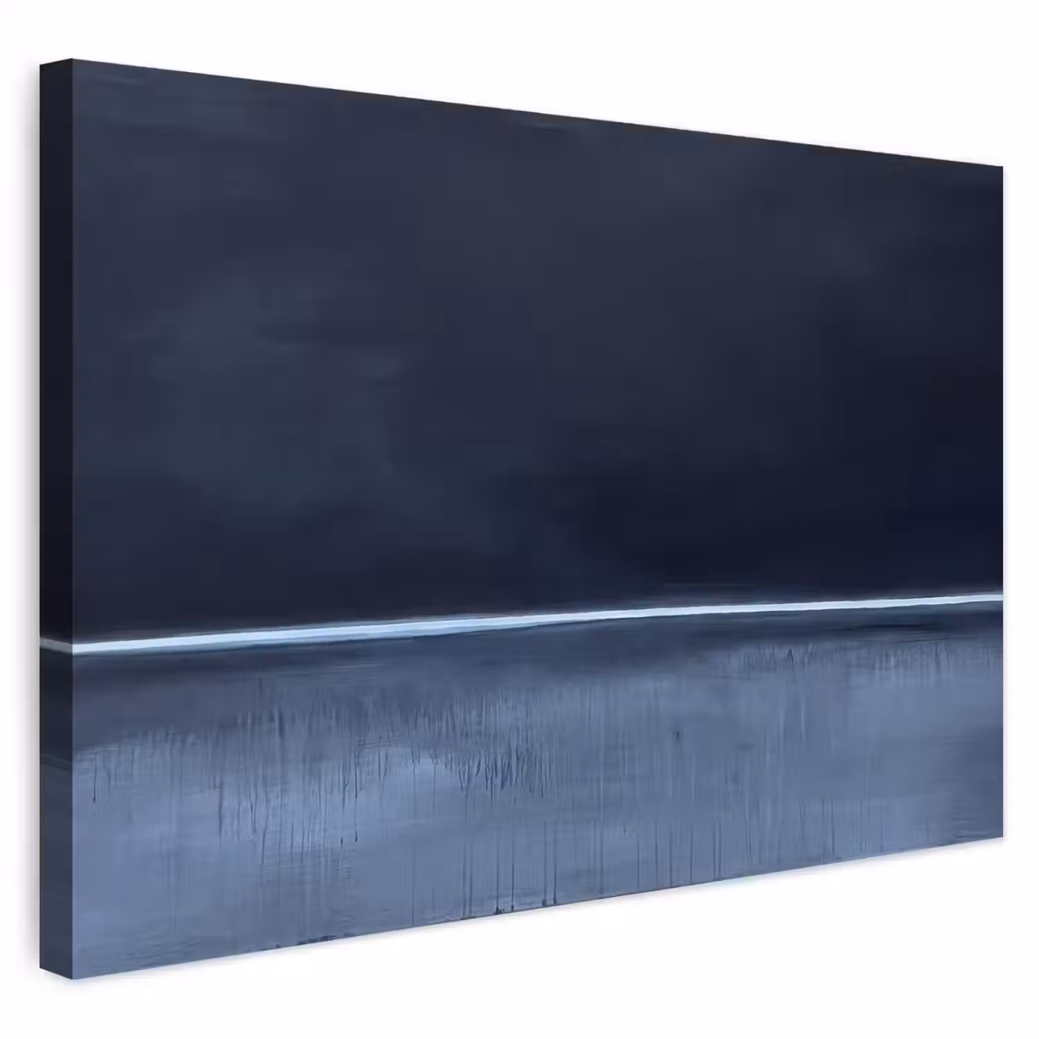 Abstract - Horizontale lijn - Minimalistisch - Donkerblauw - Kunst Tuinposter op houten frame 2 cm dik klein -3d