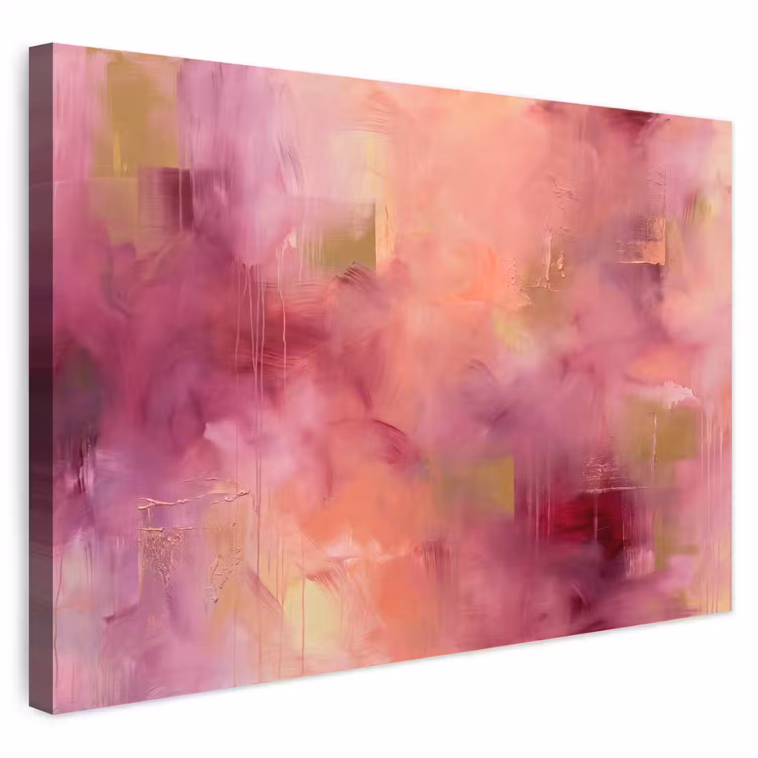 Abstract - Kleuren - Modern - Roze - Paars Tuinposter op houten frame 2 cm dik klein -3d