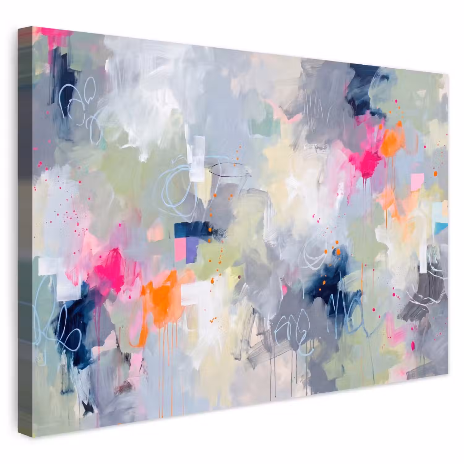 Abstract - Kleurrijk - Modern - Kunst Tuinposter op houten frame 2 cm dik klein -3d
