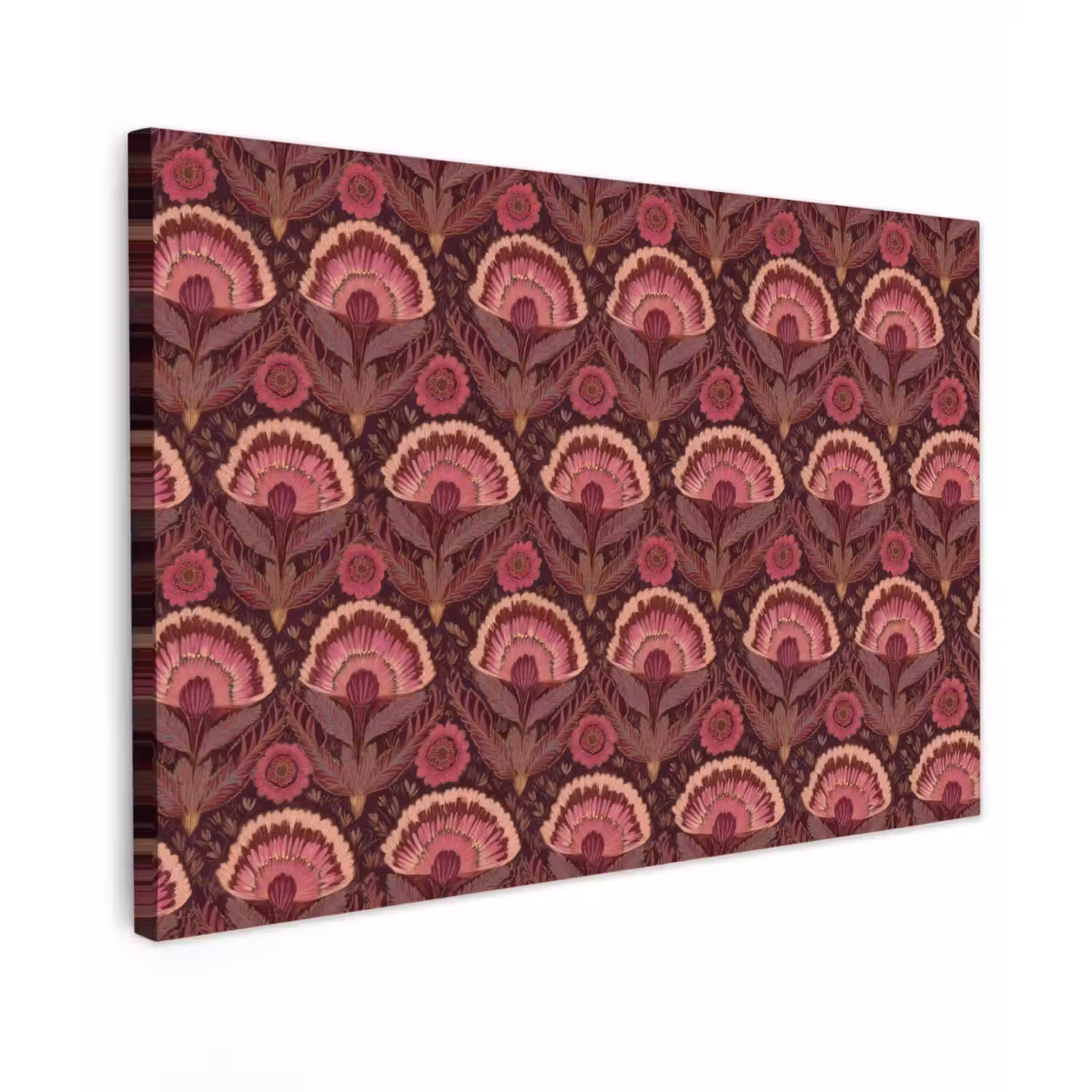 Antiek - Bloemen - Kleurrijk Tuinposter op houten frame 2 cm dik klein 845 -3d