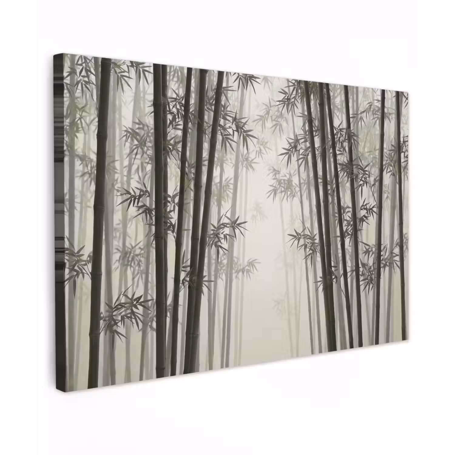 Bamboe - Bos - Mist - Natuur Tuinposter op houten frame 2 cm dik klein -3d