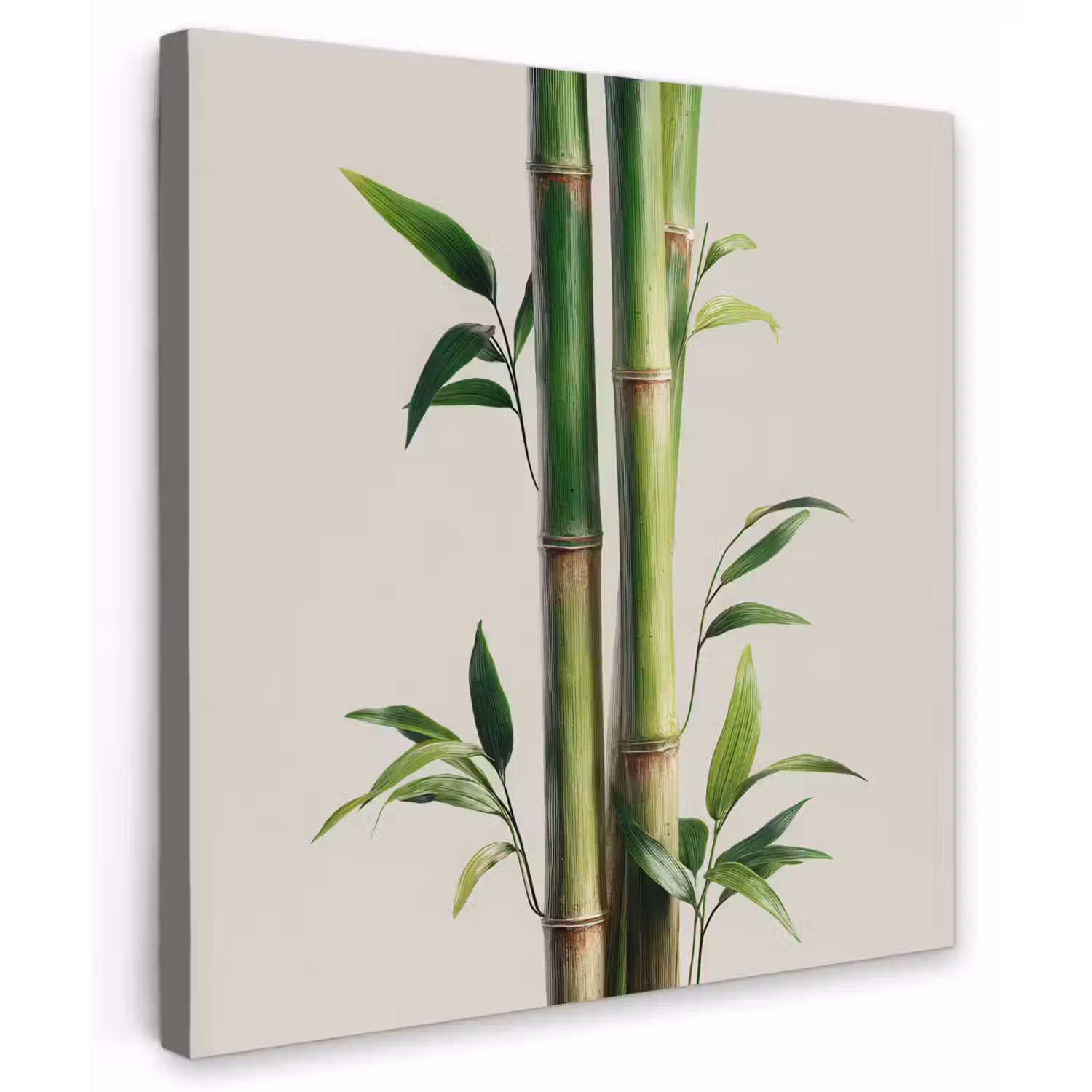 Bamboestengels - Sierlijk - Groen Tuinposter op houten frame 2 cm dik middel -3d