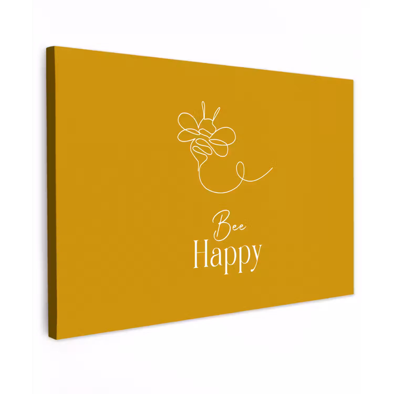 Bee Happy Tuinposter op houten frame 2 cm dik klein -3d