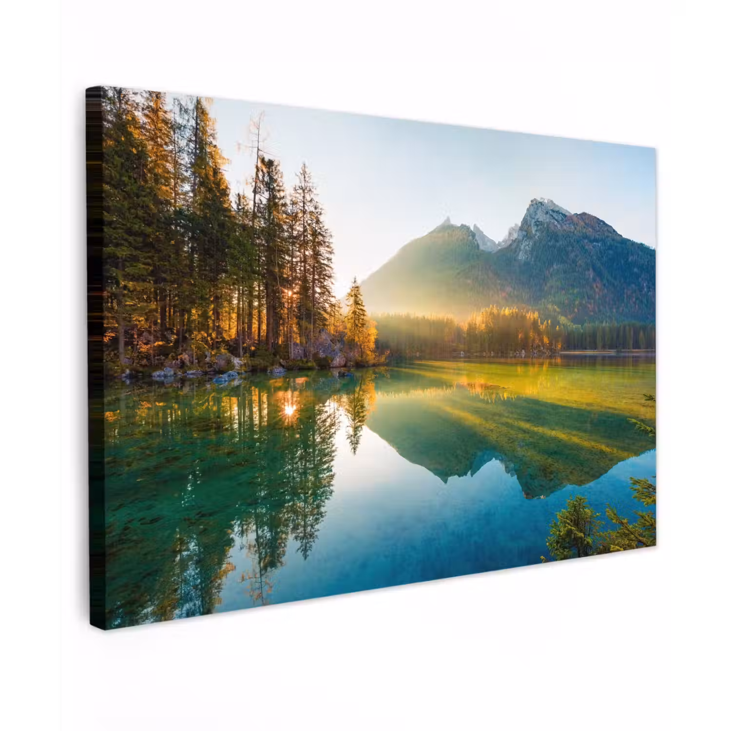 Bergmeer in de Ochtendzon Tuinposter op houten frame 2 cm dik klein -3d