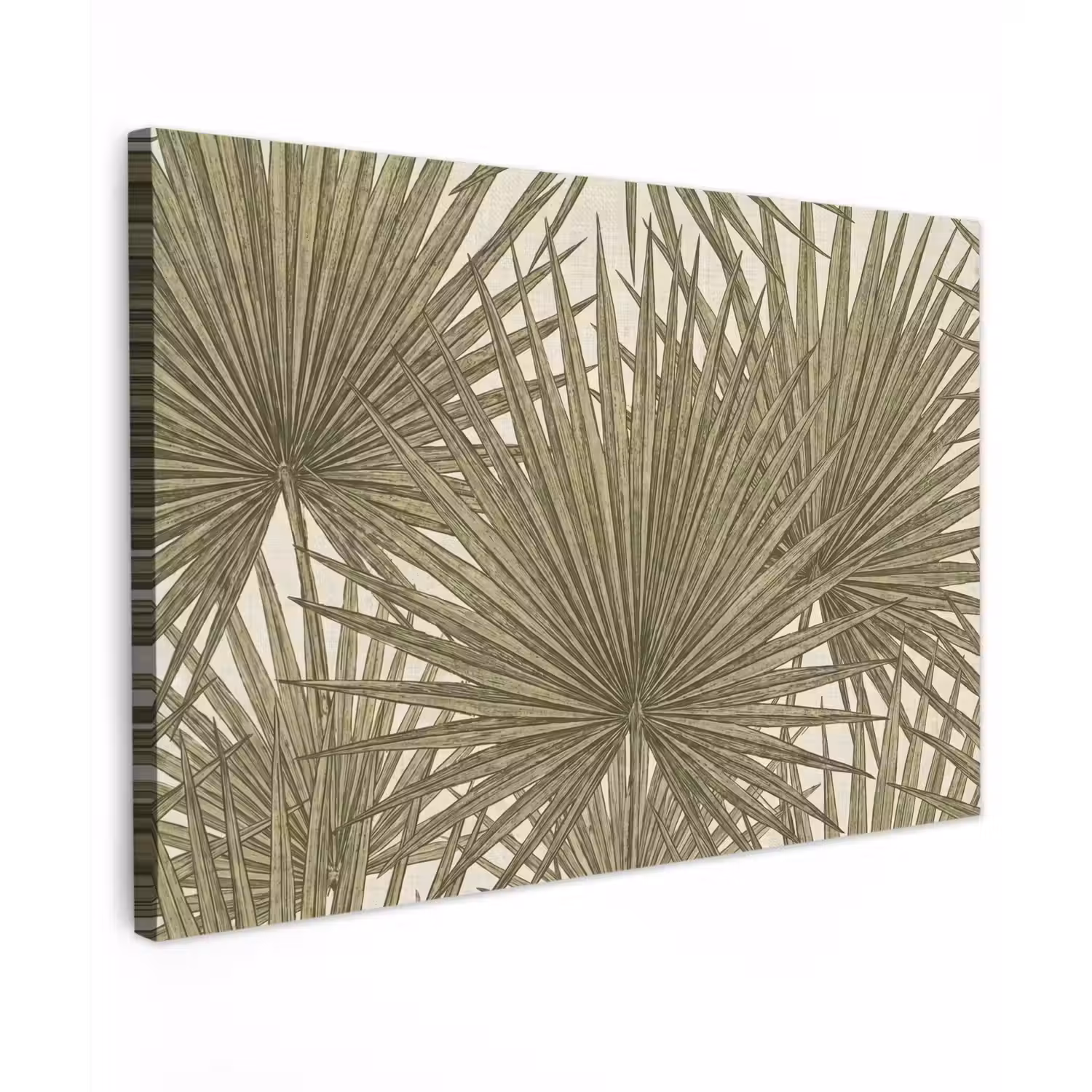 Blad - Tropisch - Patroon - Natuur - Groen Tuinposter op houten frame 2 cm dik klein -3d