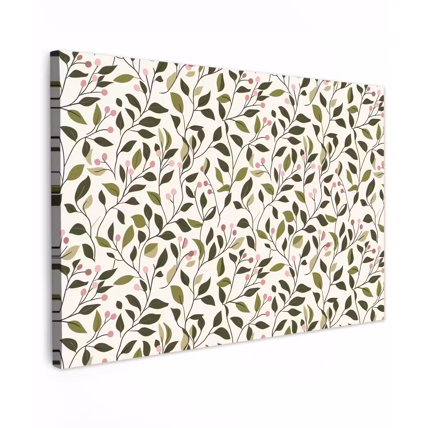 Bladeren - Bessen - Roze Tuinposter op houten frame 2 cm dik klein 845 -3d