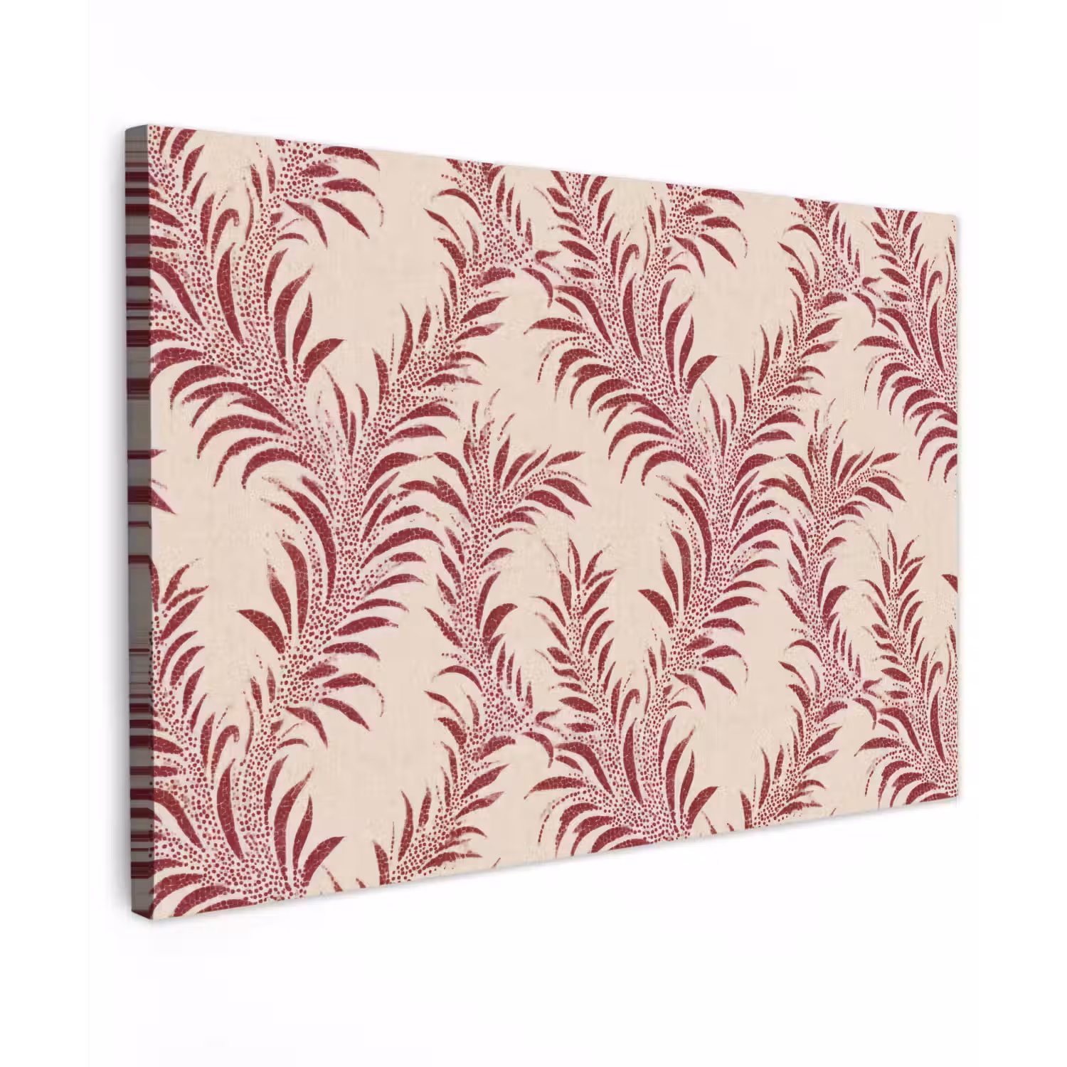 Bladeren - Linnen - Rood Tuinposter op houten frame 2 cm dik klein 845 -3d