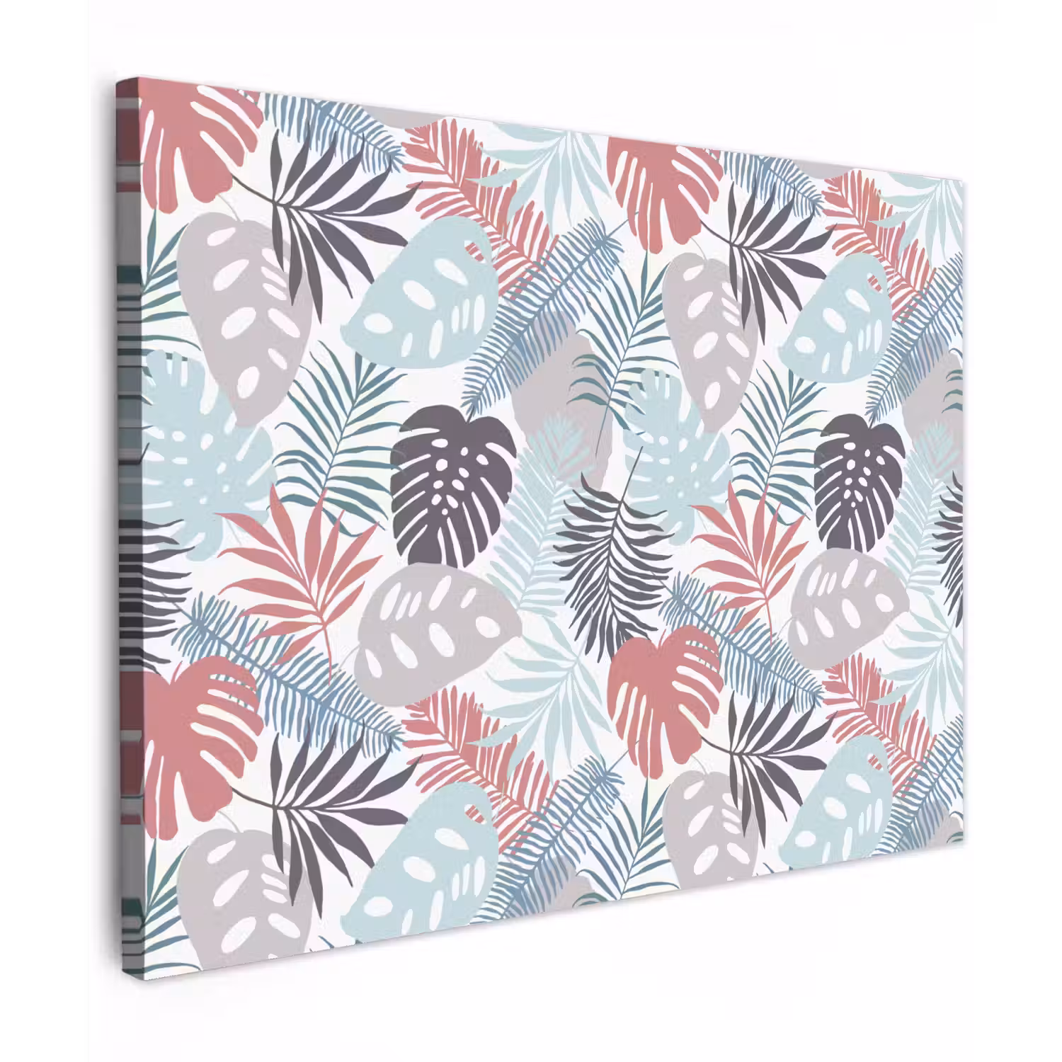 Inductie beschermer - Bladeren - Pastel - Jungle - Afdekplaat voor kookplaat Tuinposter op houten frame 2 cm dik middel -3d