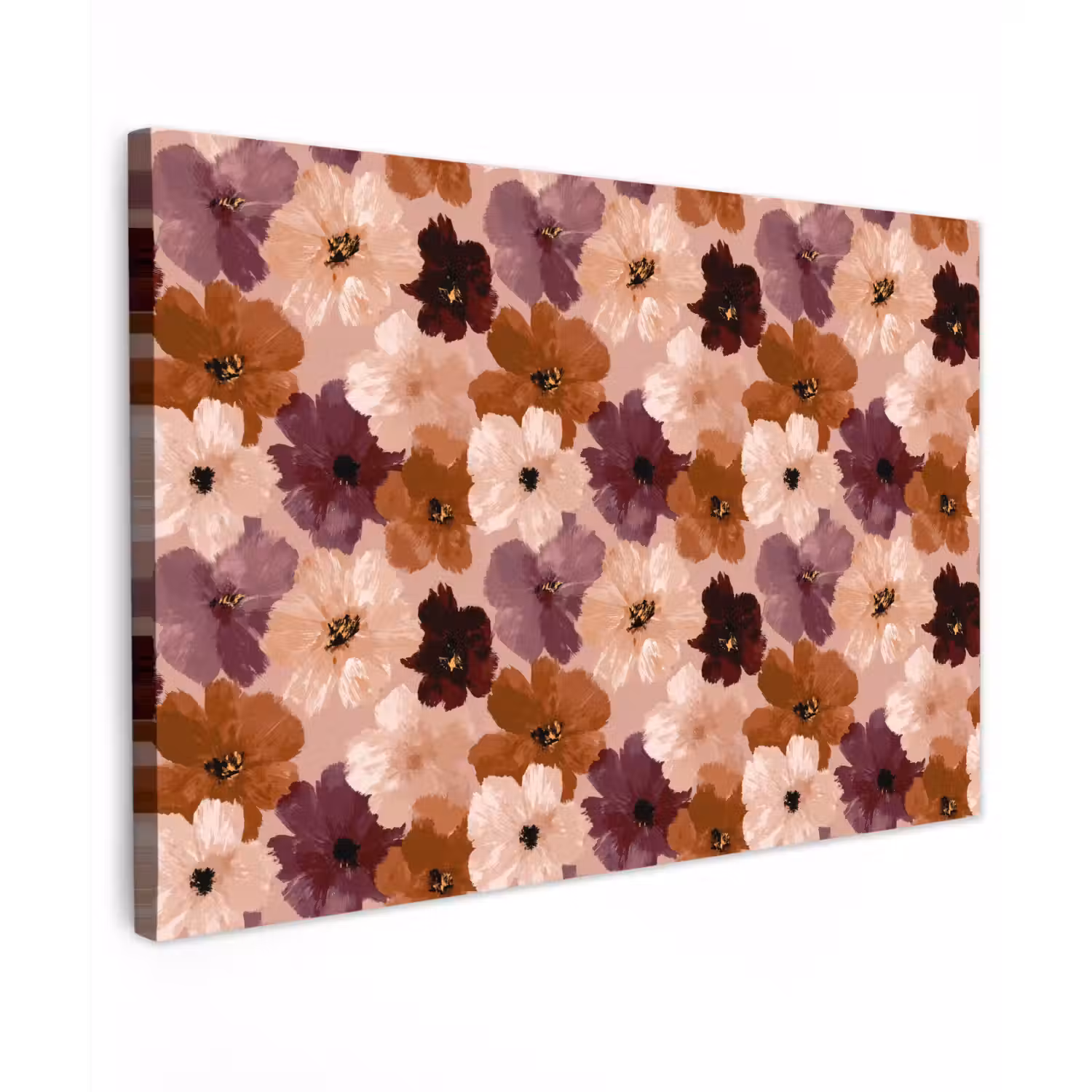 Bloemen - Abstract - Aardetinten Tuinposter op houten frame 2 cm dik klein 845 -3d