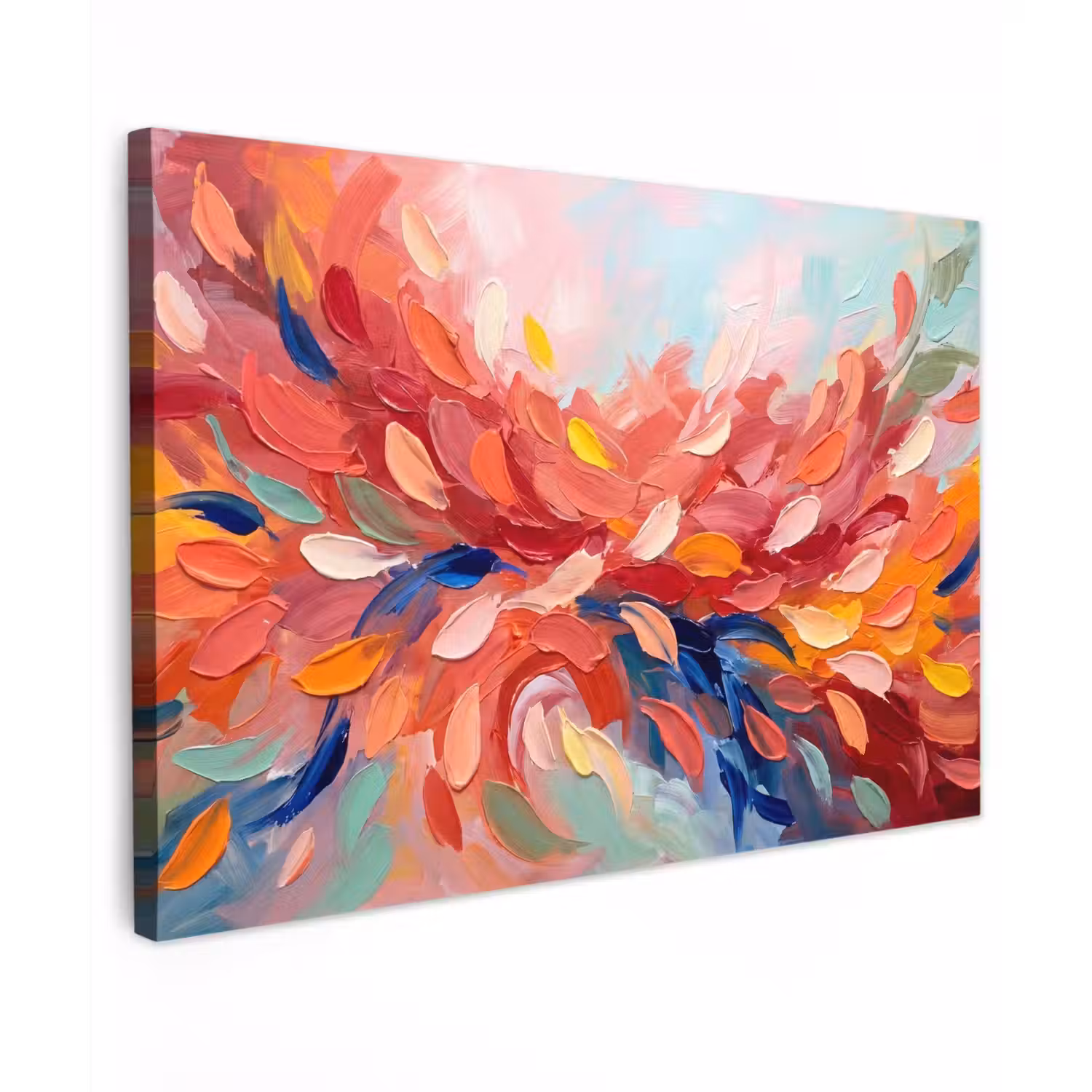 Bloemen - Abstract - Kunst - Modern Tuinposter op houten frame 2 cm dik klein -3d