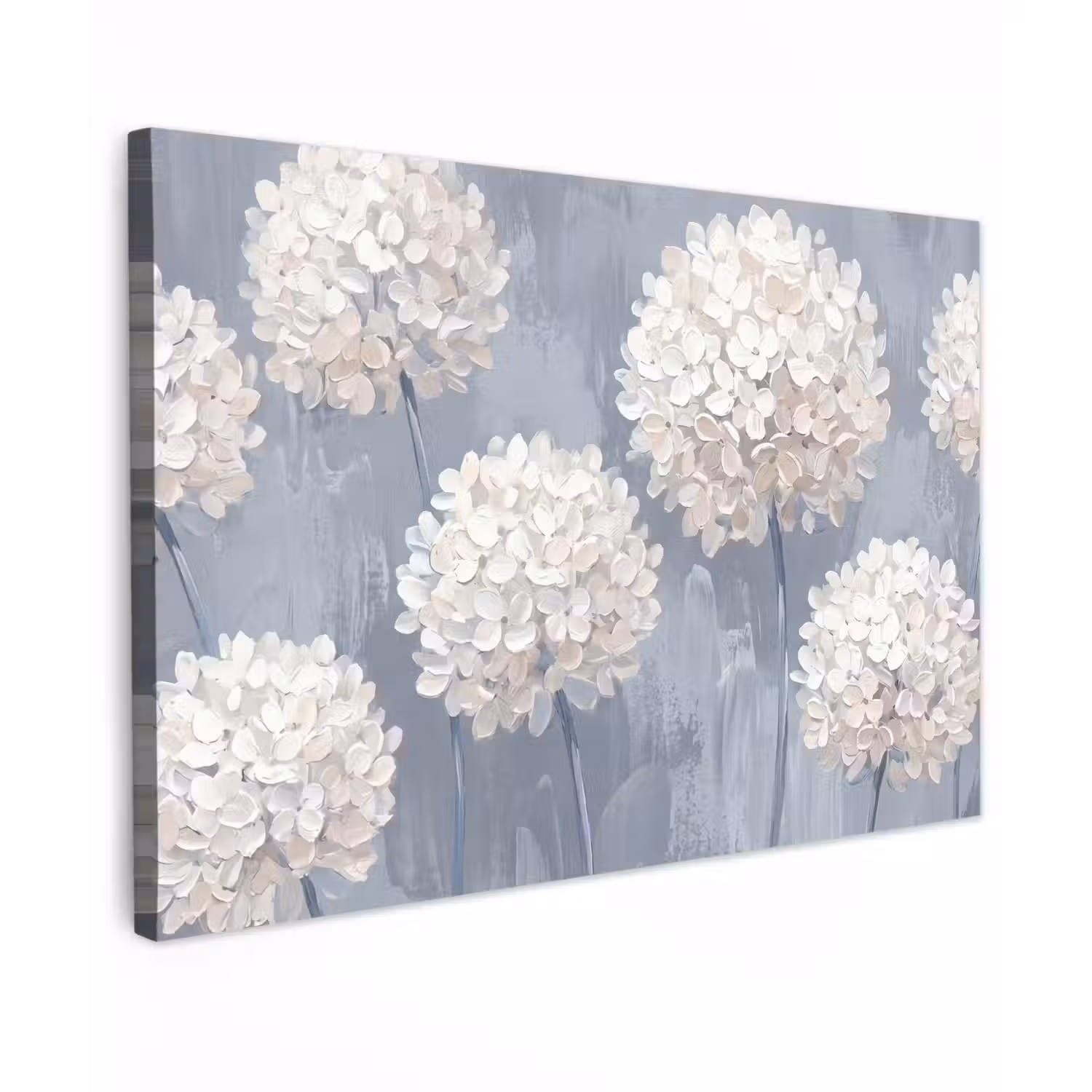 Bloemen - Illustratie - Blauw Tuinposter op houten frame 2 cm dik klein -3d