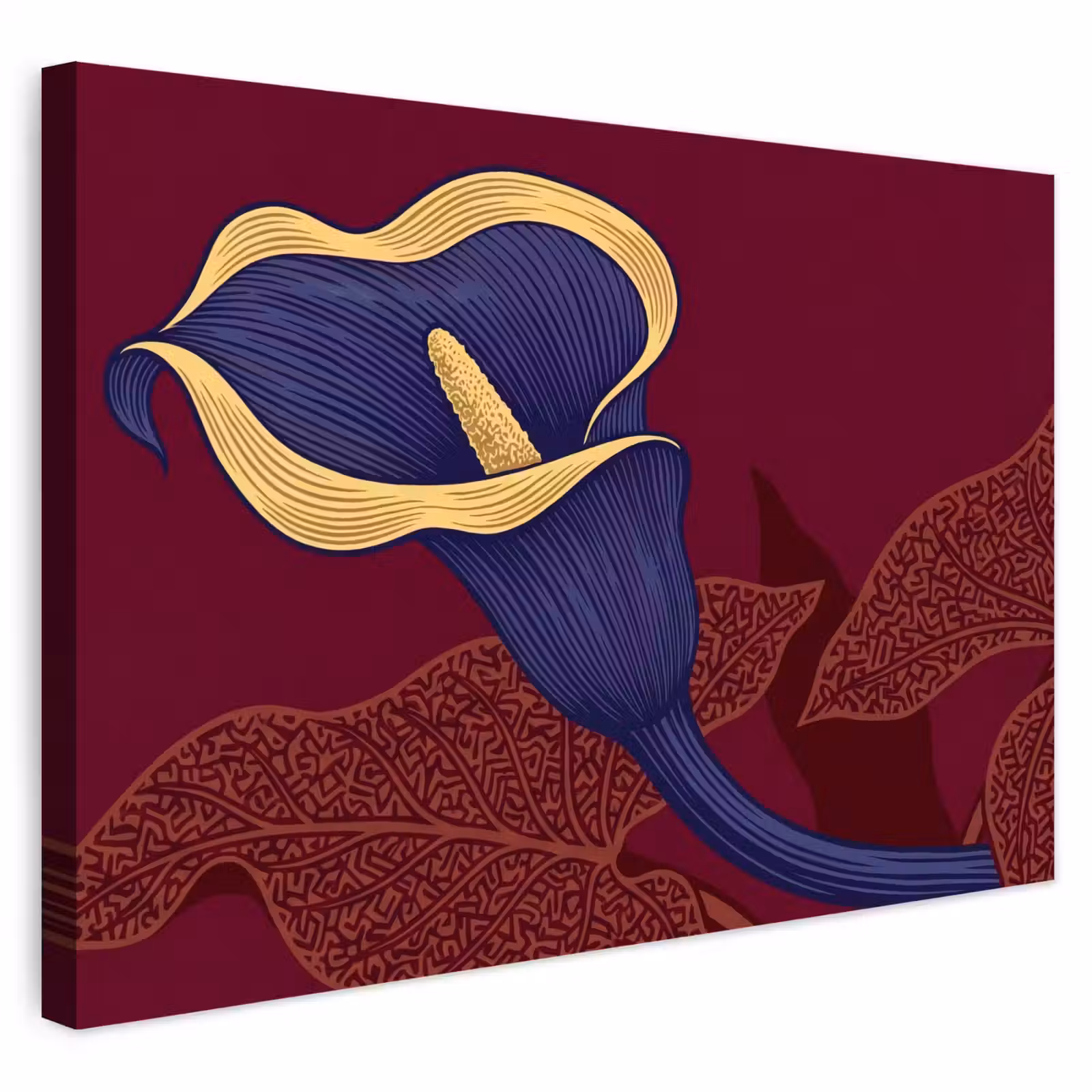 Buiten canvas - Bloemen - Modern - Paars - Bloemen - Modern - Paars Tuinposter op houten frame 2 cm dik klein