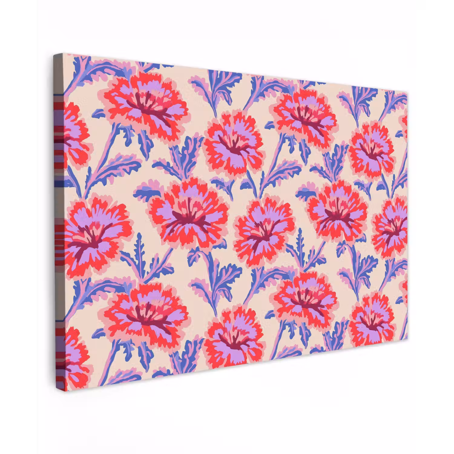 Bloemen - Patroon - Meerkleurig Tuinposter op houten frame 2 cm dik klein 845 -3d