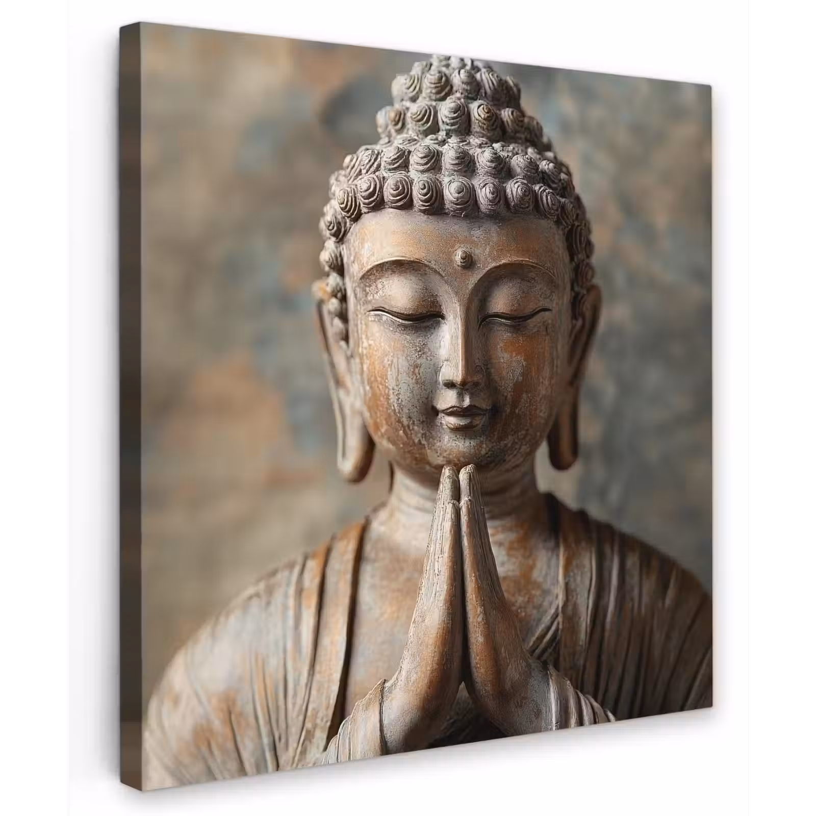 Boedha - Beeld - Bruin - Rust Tuinposter op houten frame 2 cm dik middel -3d