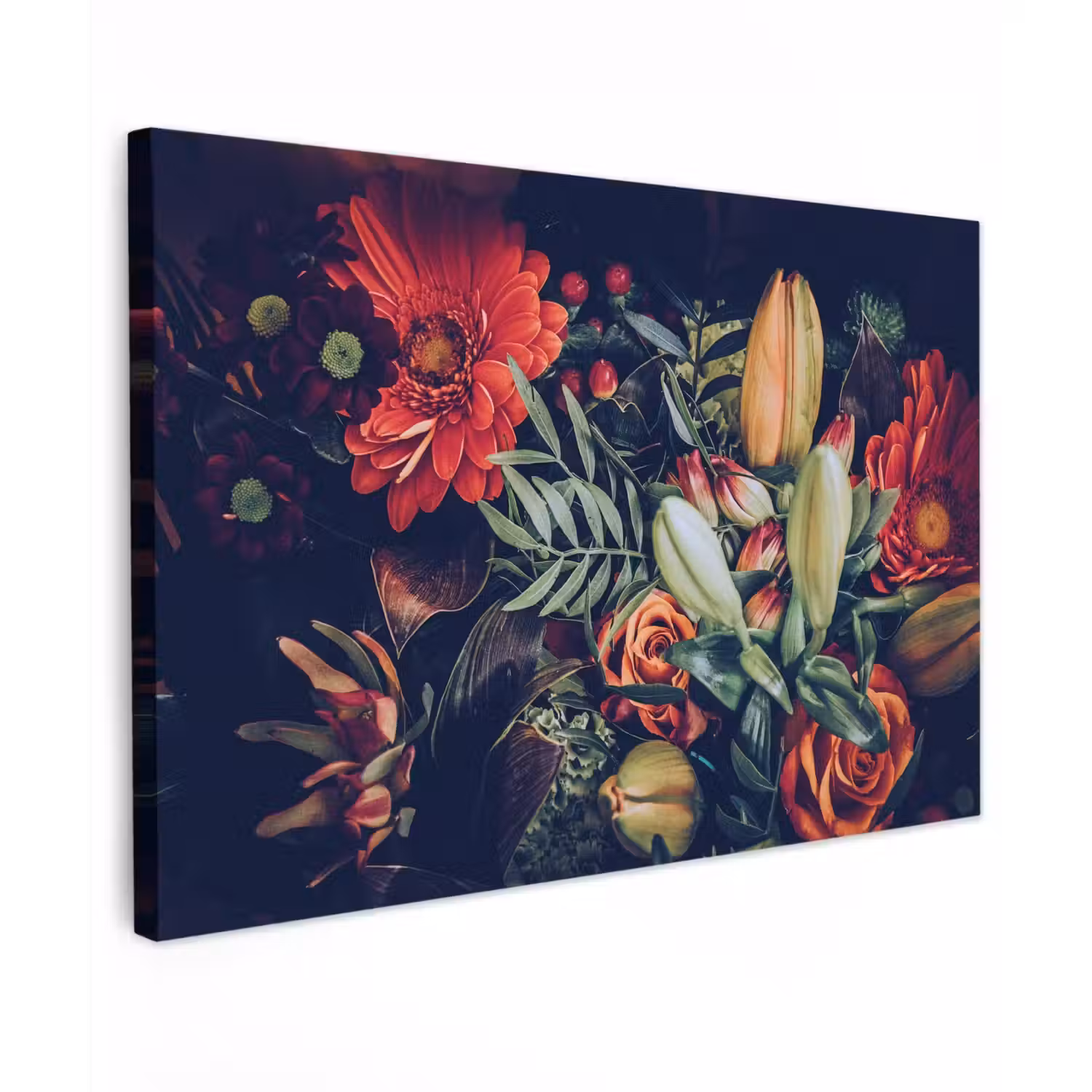 Boeket - Stilleven - Bloemen - Planten - Rood Tuinposter op houten frame 2 cm dik klein -3d