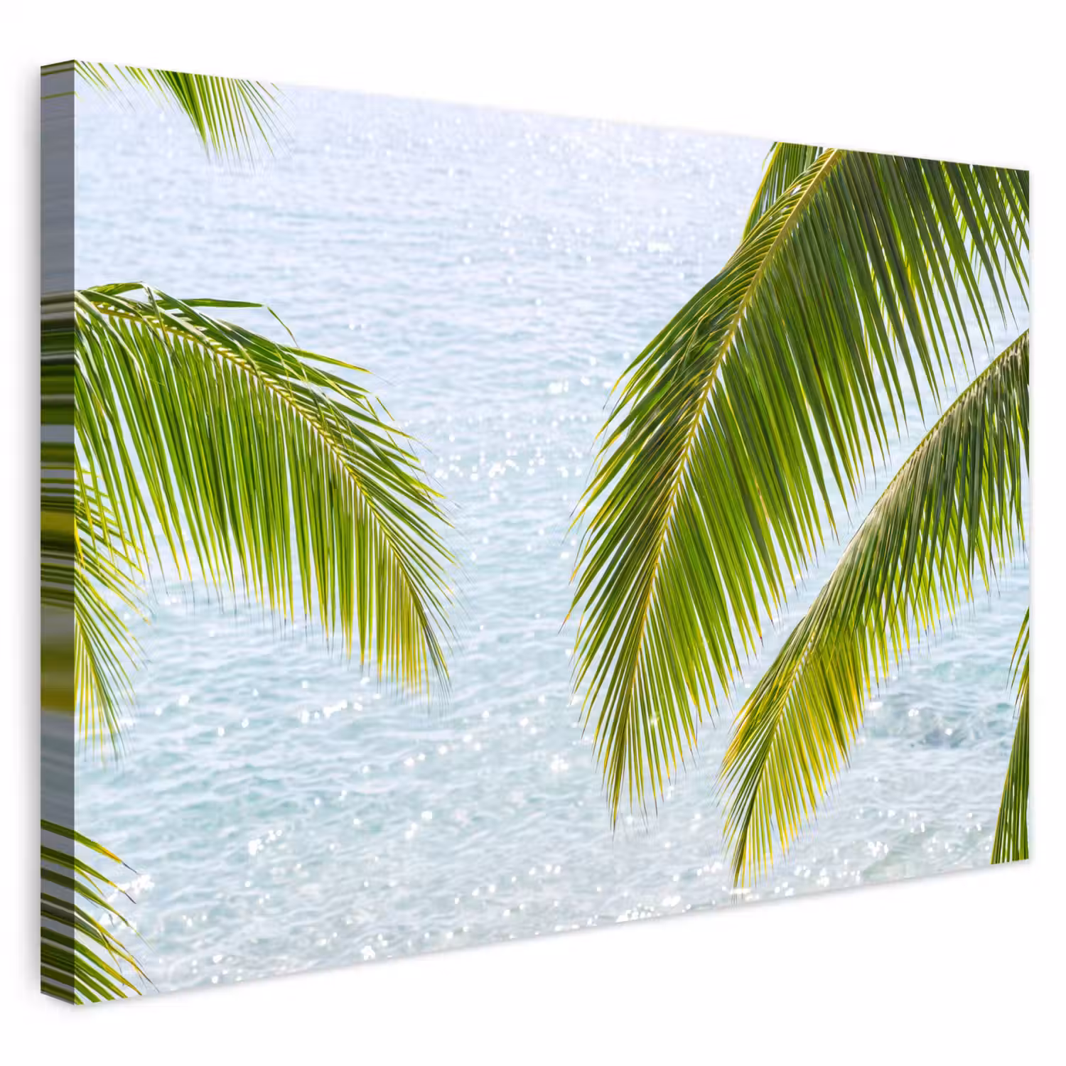 Boom - Bladeren - Water - Tropisch - Groen Tuinposter op houten frame 2 cm dik klein -3d
