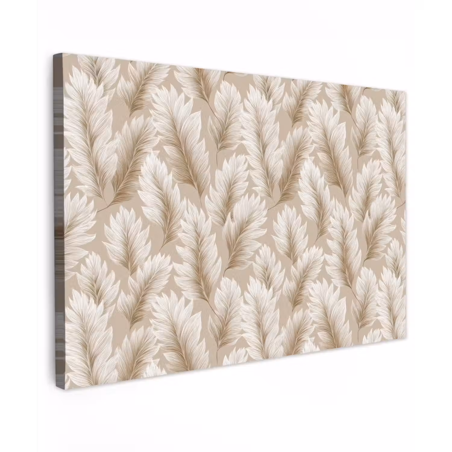 Botanisch - Patroon - Beige Tuinposter op houten frame 2 cm dik klein 845 -3d