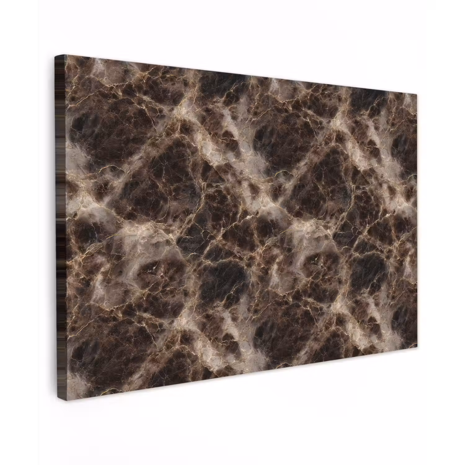 Bruin - Goud - Marmer Tuinposter op houten frame 2 cm dik klein 845 -3d